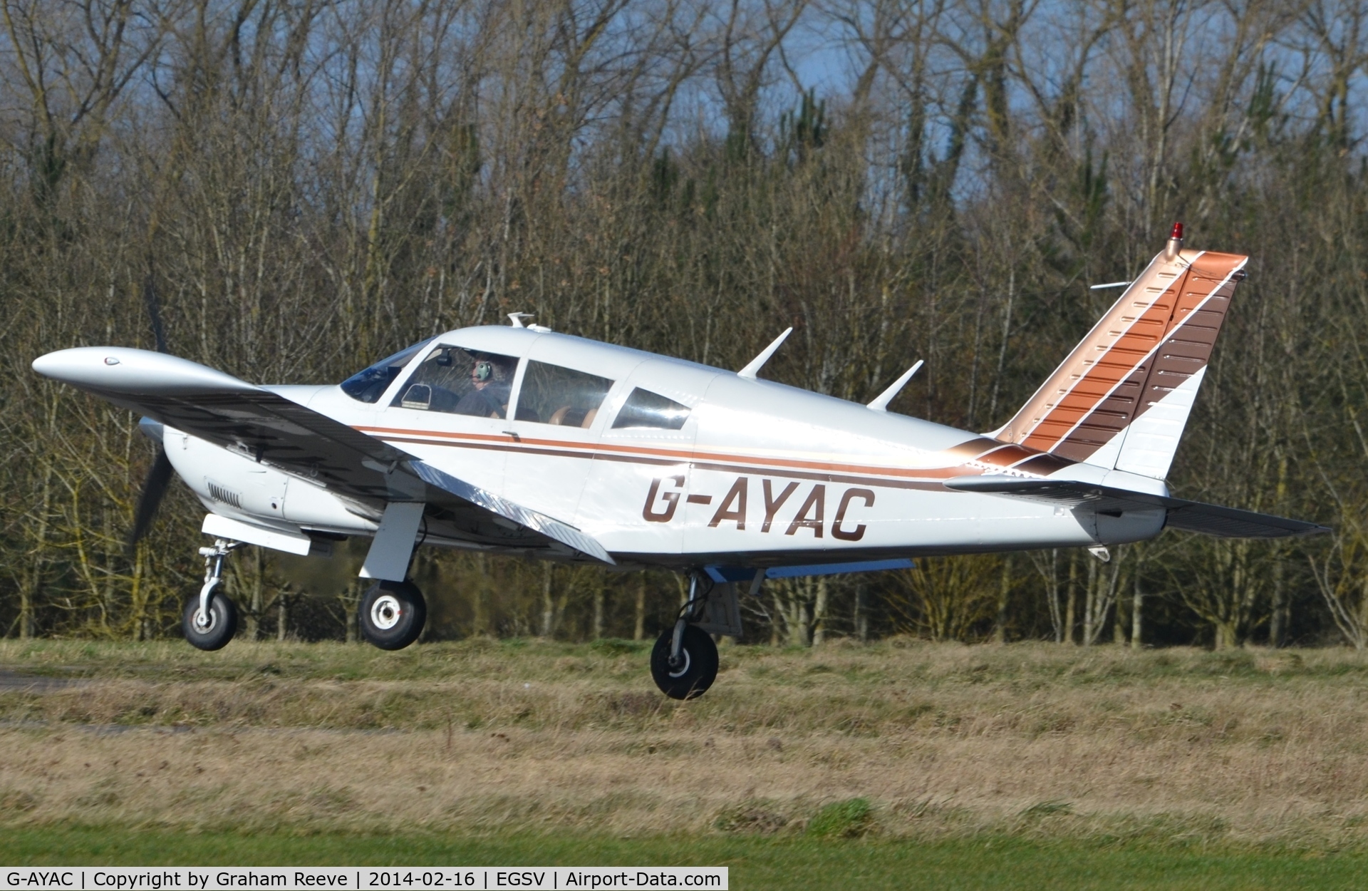 G-AYAC, 1969 Piper PA-28R-200 Cherokee Arrow C/N 28R-35606, Just airbourne.