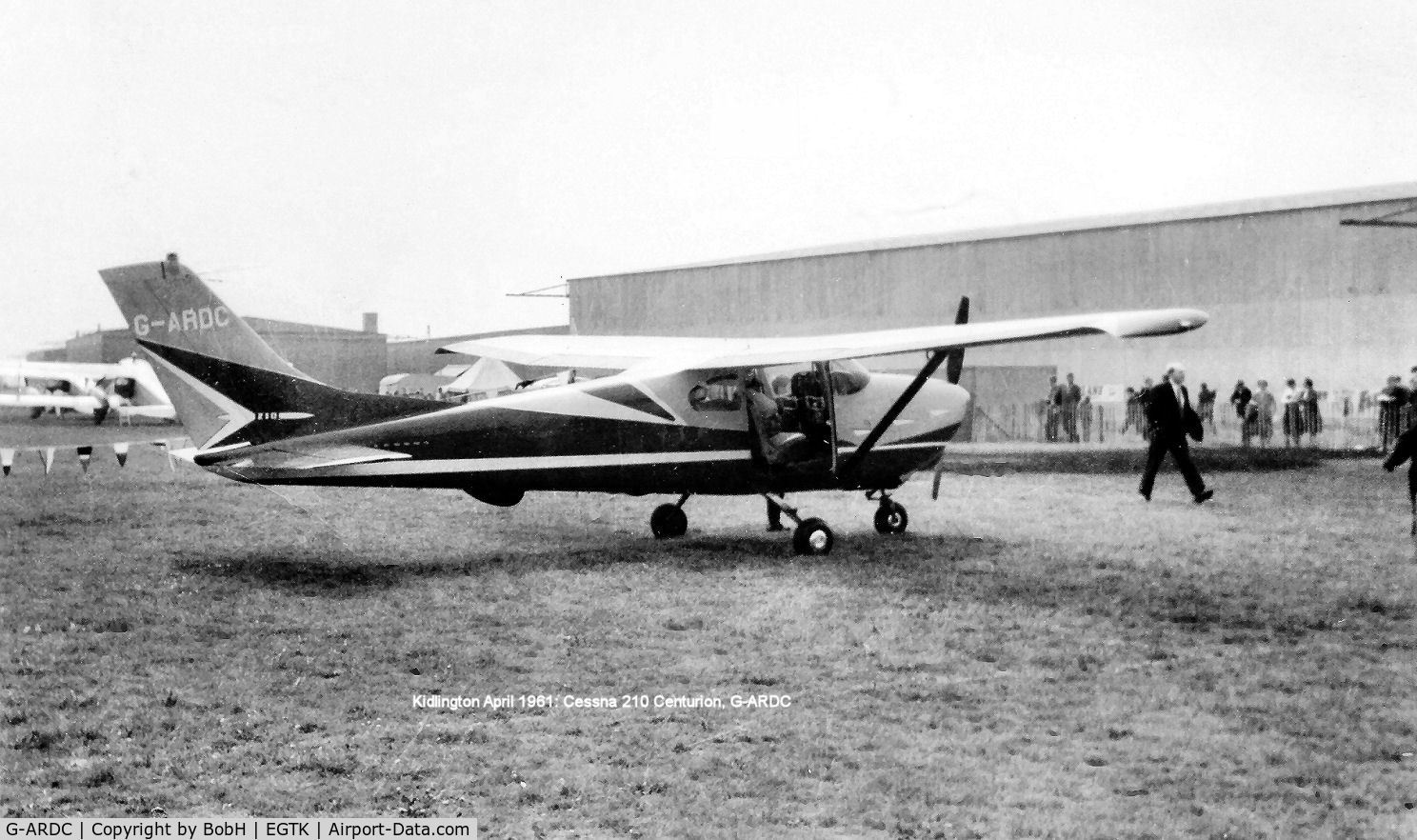 G-ARDC, 1960 Cessna 210 C/N 57007, G-ARDC at Kidlington in April 1961.