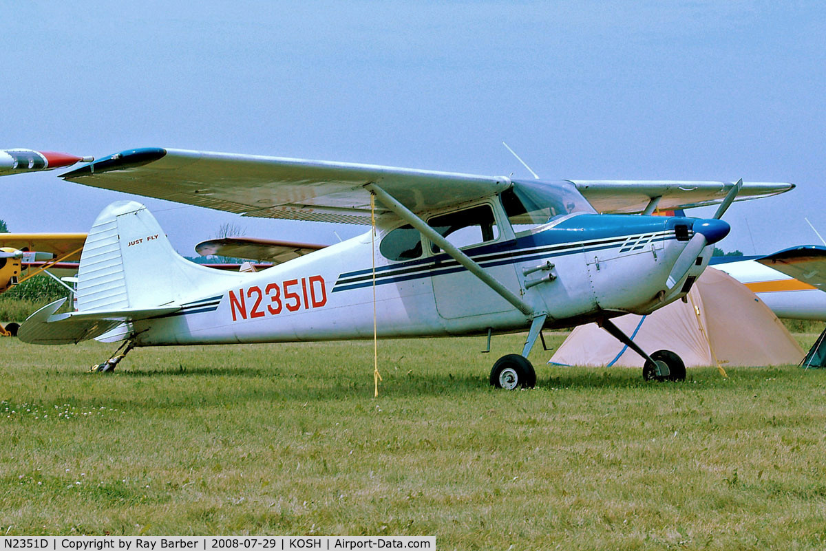 N2351D, 1952 Cessna 170B C/N 20503, Cessna 170B [20503] Oshkosh-Wittman Regional~N 29/07/2008