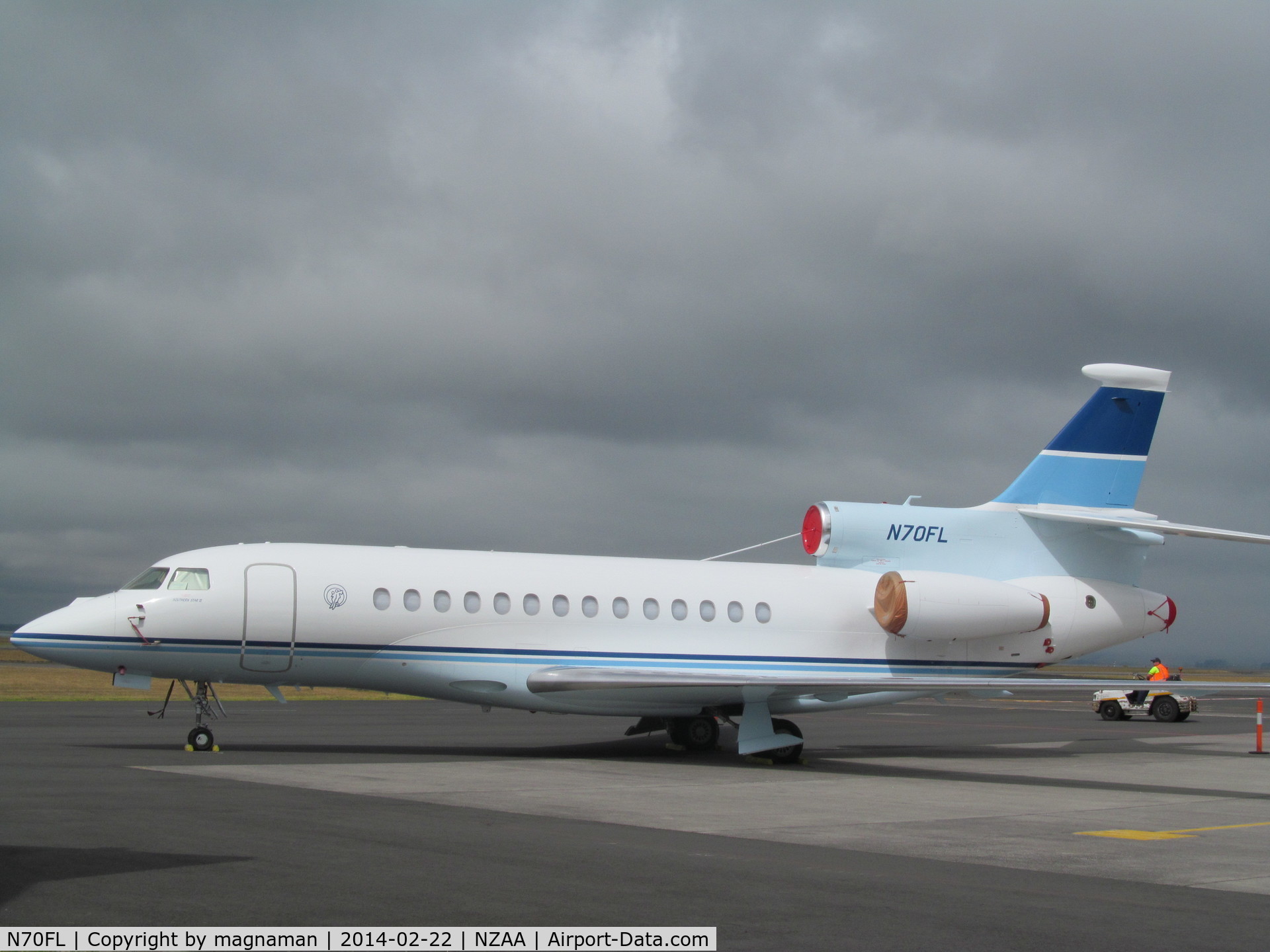 N70FL, 2007 Dassault Falcon 7X C/N 7, Argentine based falcon at AKL. Landed yesterday about 5pm