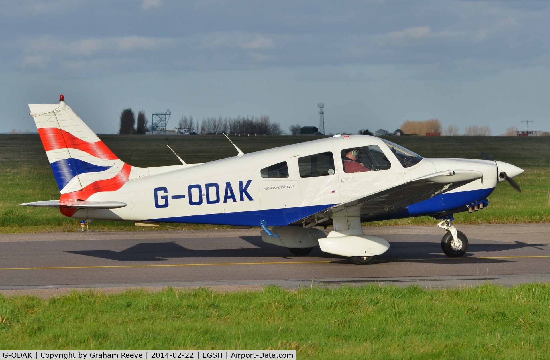 G-ODAK, 1979 Piper PA-28-236 Dakota C/N 28-7911162, Departing from Norwich.