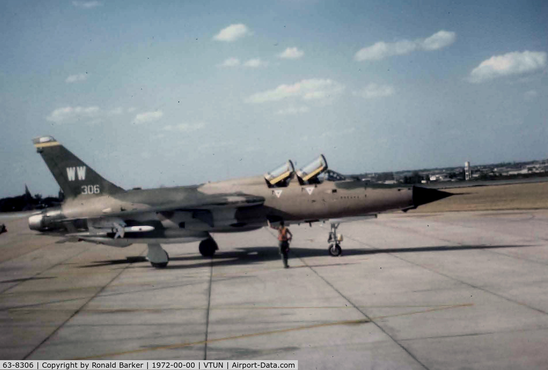 63-8306, 1963 Republic F-105G Thunderchief C/N F083, 561 TFS Wild Weasel in the arming area  Korat