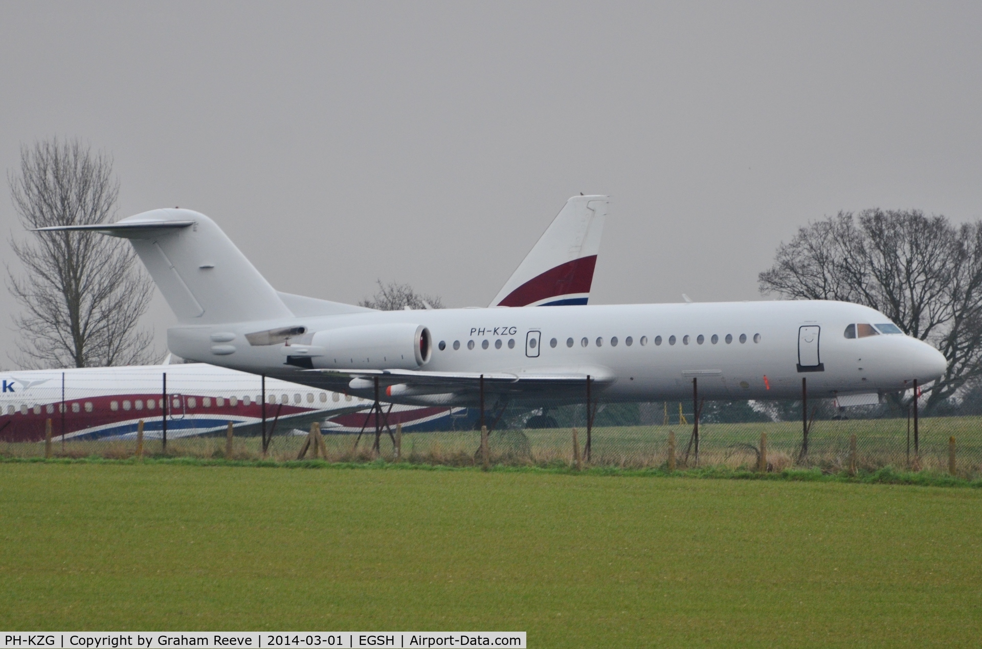 PH-KZG, 1996 Fokker 70 (F-28-0070) C/N 11578, Parked at Norwich following a re-spray.