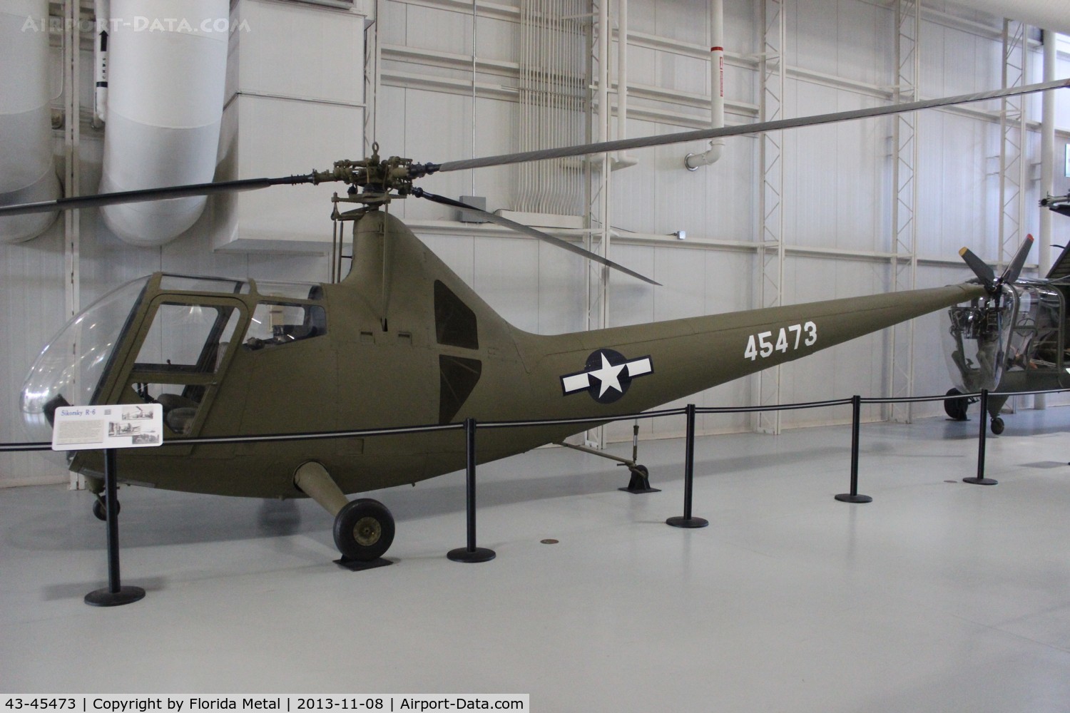 43-45473, 1944 Sikorsky R-6A Hoverfly C/N Not found 43-45473, R-6A Hoverfly at Ft. Rucker Army Aviation Museum