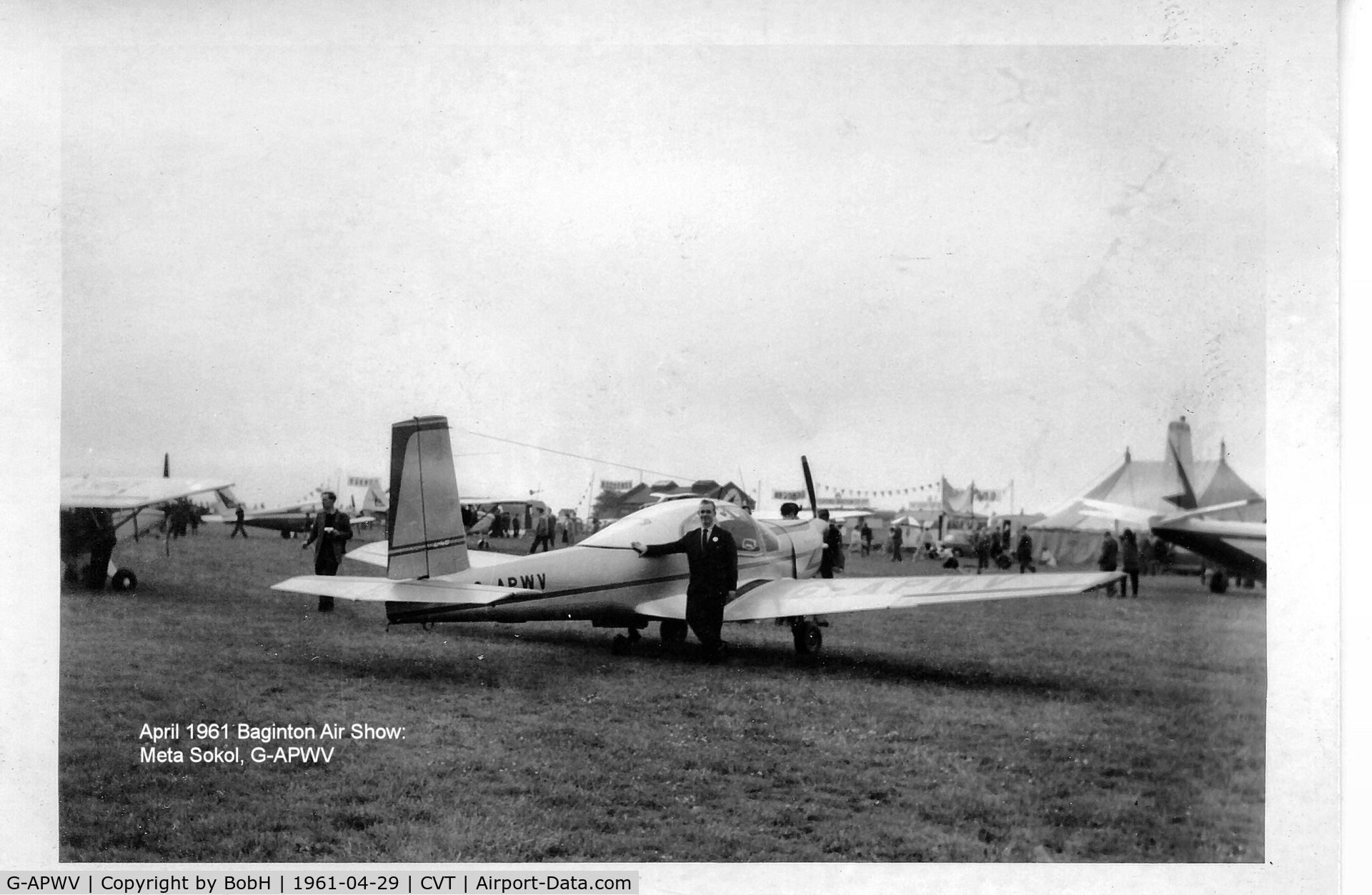 G-APWV, Orlican L-40 Meta Sokol C/N 150707, G-APWV at Baginton in April 1960.