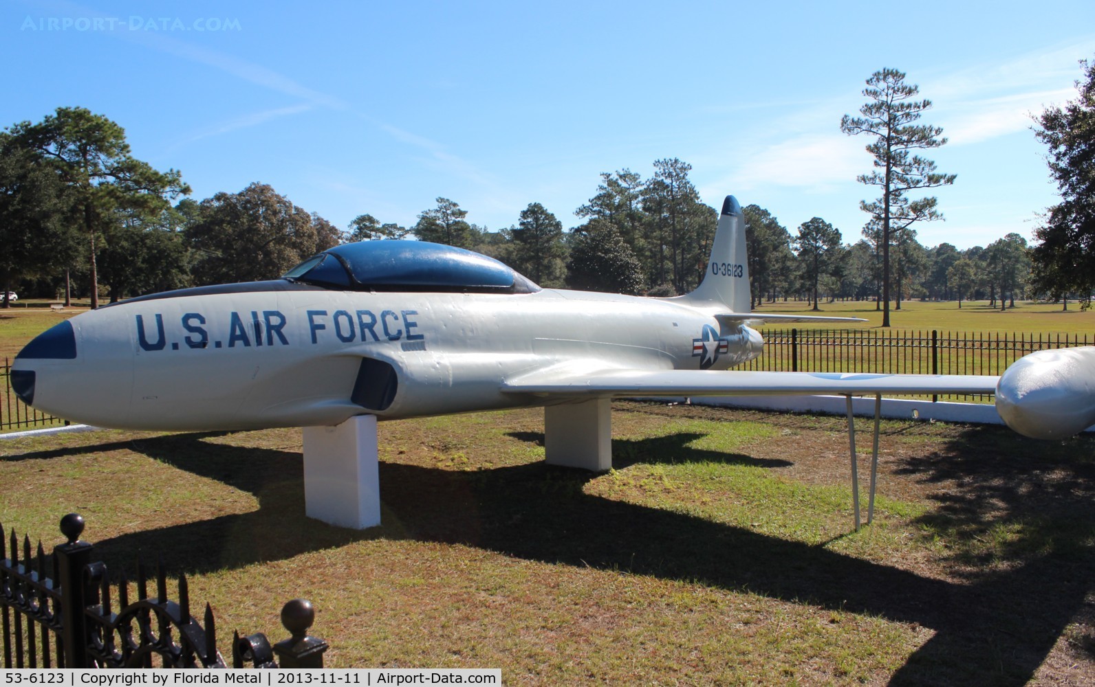 53-6123, 1953 Lockheed T-33A Shooting Star C/N 580-9744, T-33A at a park in Mobile Alabama