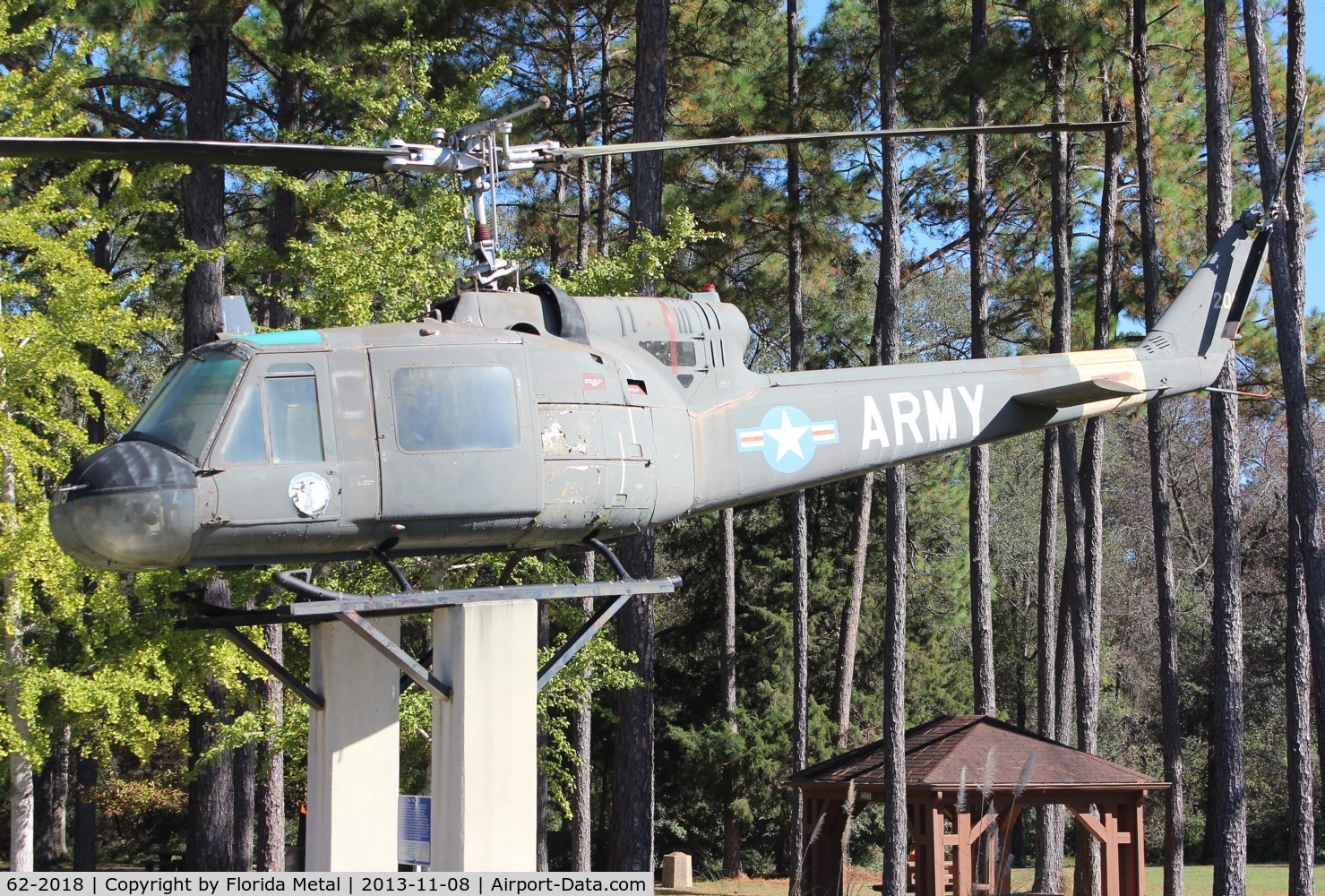 62-2018, 1962 Bell UH-1B Iroquois C/N 538, UH-1B at Alabama welcome station