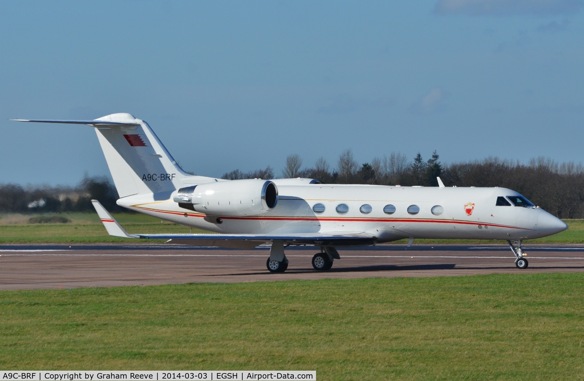 A9C-BRF, 1998 Gulfstream Aerospace Gulfstream IVSP C/N 1353, About to depart.