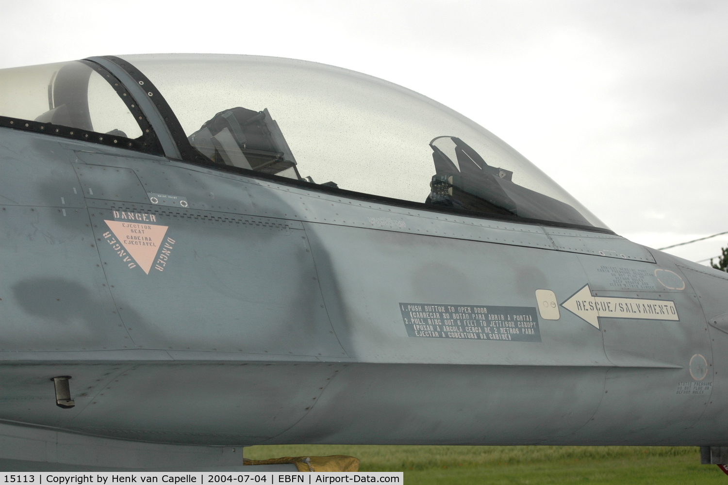 15113, Lockheed F-16A Fighting Falcon C/N AA-13, Close-up of a Portuguese Air Force F-16A at Koksijde Air Base, Belgium