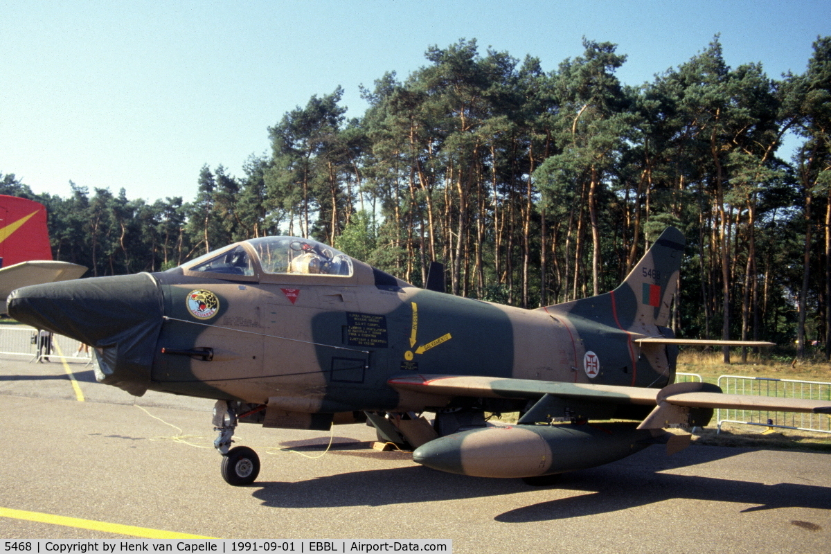 5468, Fiat G-91R/3 C/N D393, Portuguese Air Force Fiat G91R/3 reconnaissance fighter at Kleine Brogel Air Base, Belgium