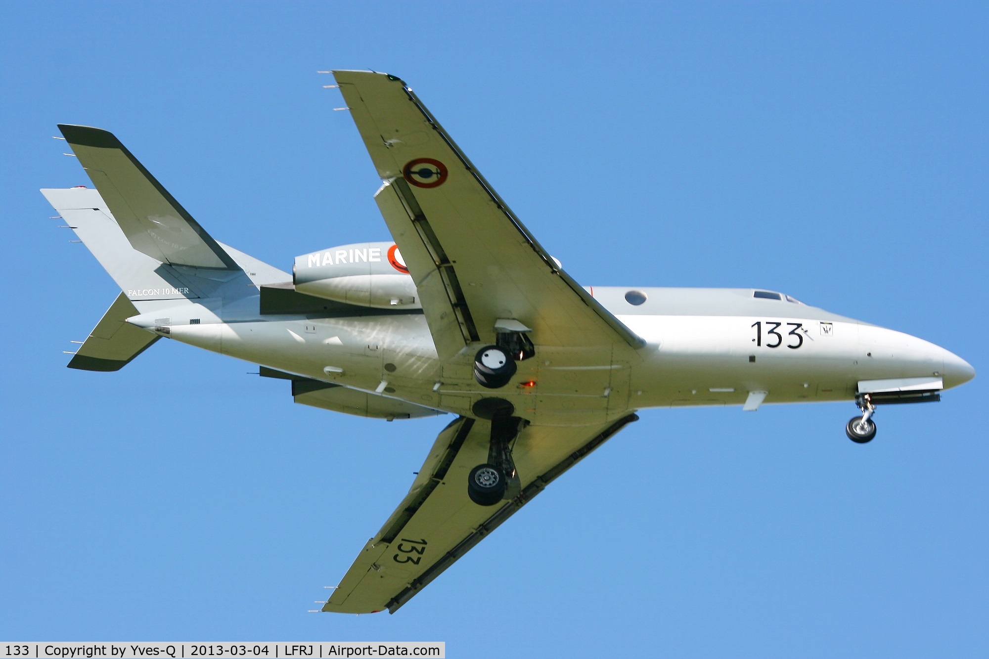 133, 1978 Dassault Falcon 10MER C/N 133, French Navy Dassault Falcon 10 MER, Short approach Rwy 08, Landivisiau Naval Air Base (LFRJ)