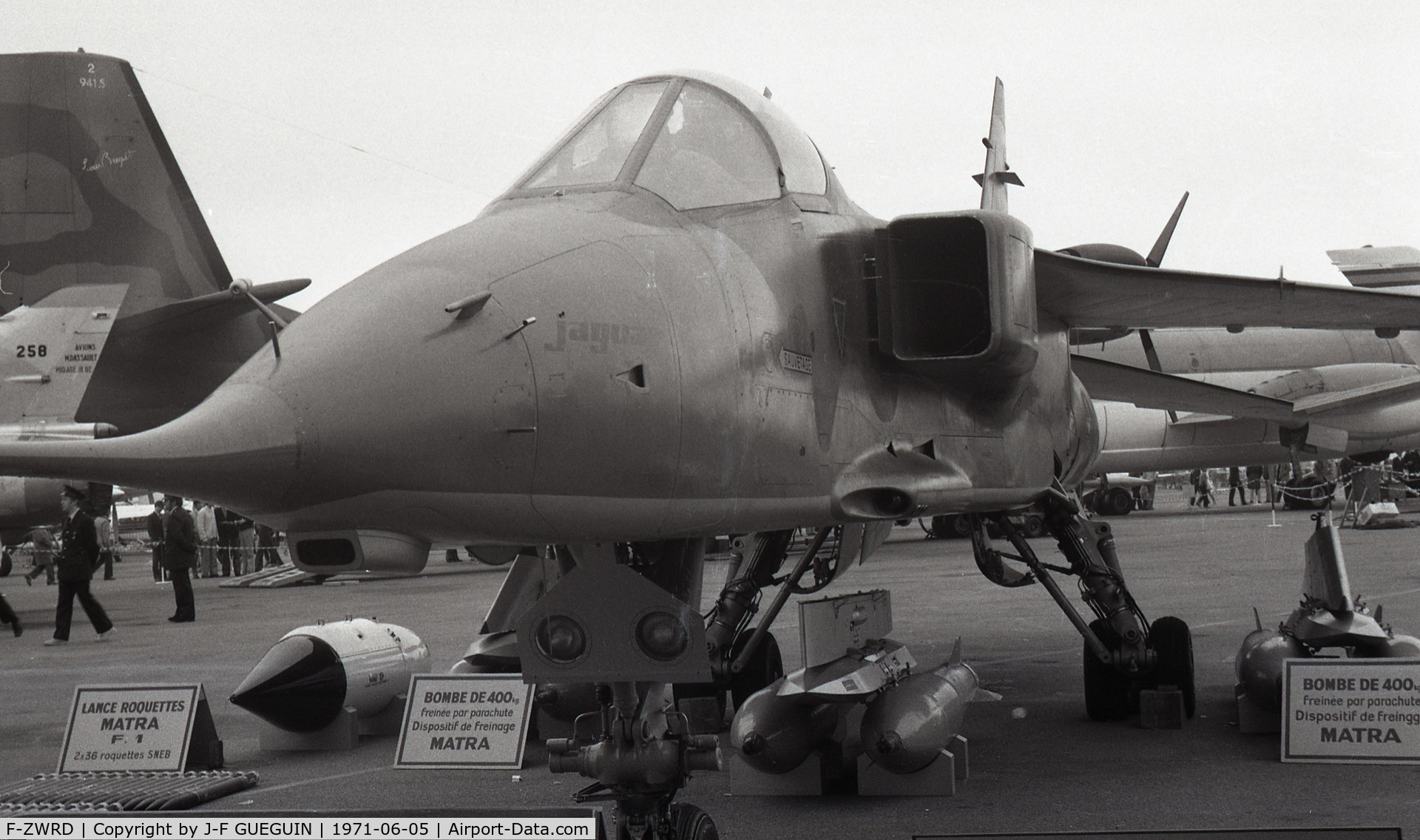 F-ZWRD, Sepecat Jaguar A C/N A03, On display at 1971 Paris-Le Bourget Airshow.