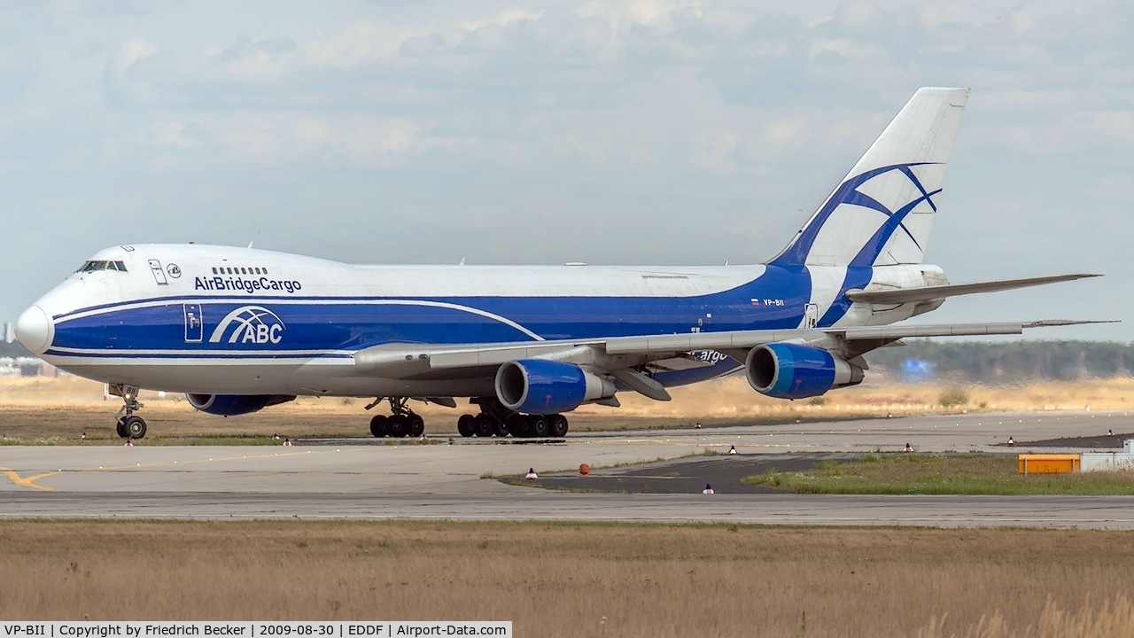 VP-BII, 1990 Boeing 747-281F C/N 24576, taxying to the active