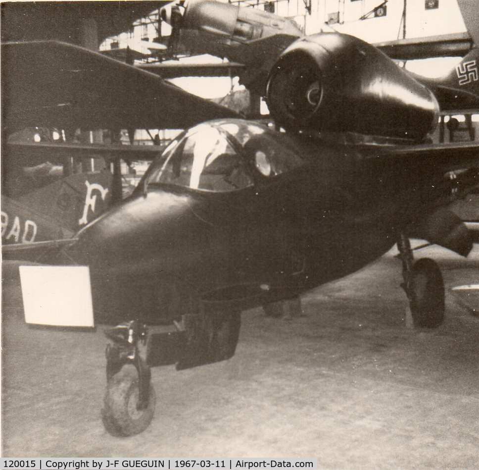 120015, Heinkel He-162A-2 Volksjager C/N 120015, 1967, on display in Musée de l'Air/Chalais-Meudon.