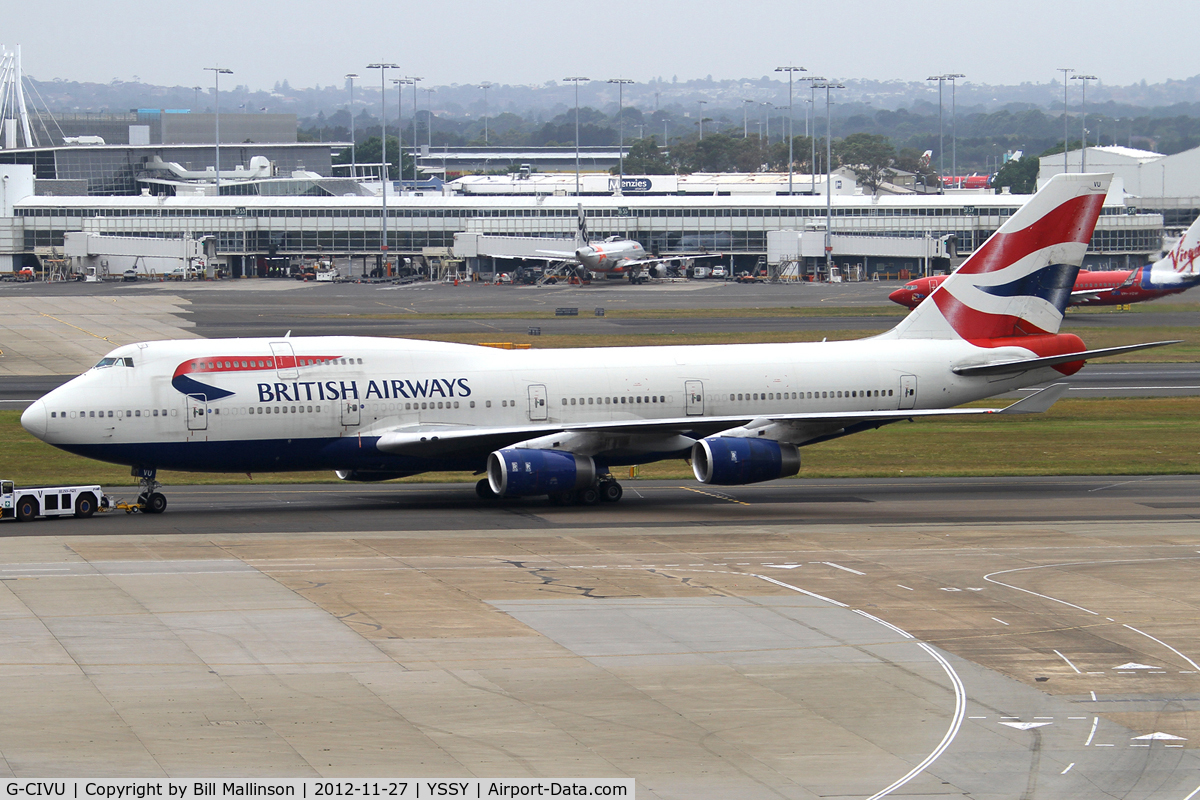 G-CIVU, 1998 Boeing 747-436 C/N 25810, towed to hardstand