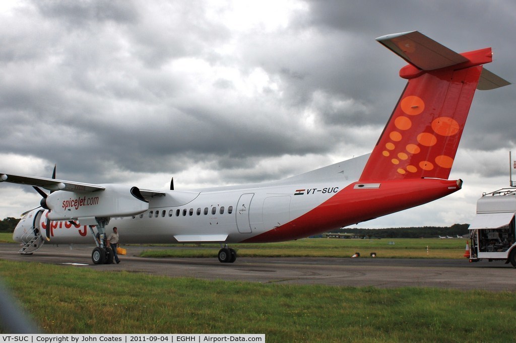 VT-SUC, 2011 De Havilland Canada DHC-8Q-402NG Dash 8 C/N 4377, Short stop at Signatures on delivery Canada to India.