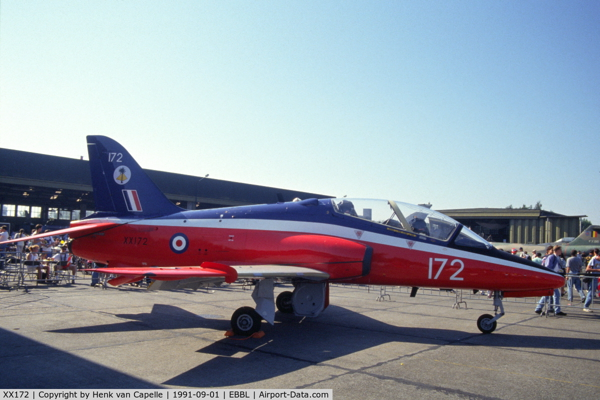 XX172, 1977 Hawker Siddeley Hawk T.1 C/N 019/312019, Royal Air Force 4 FTS Hawk T.1 at Kleine Brogel Air Base, Belgium