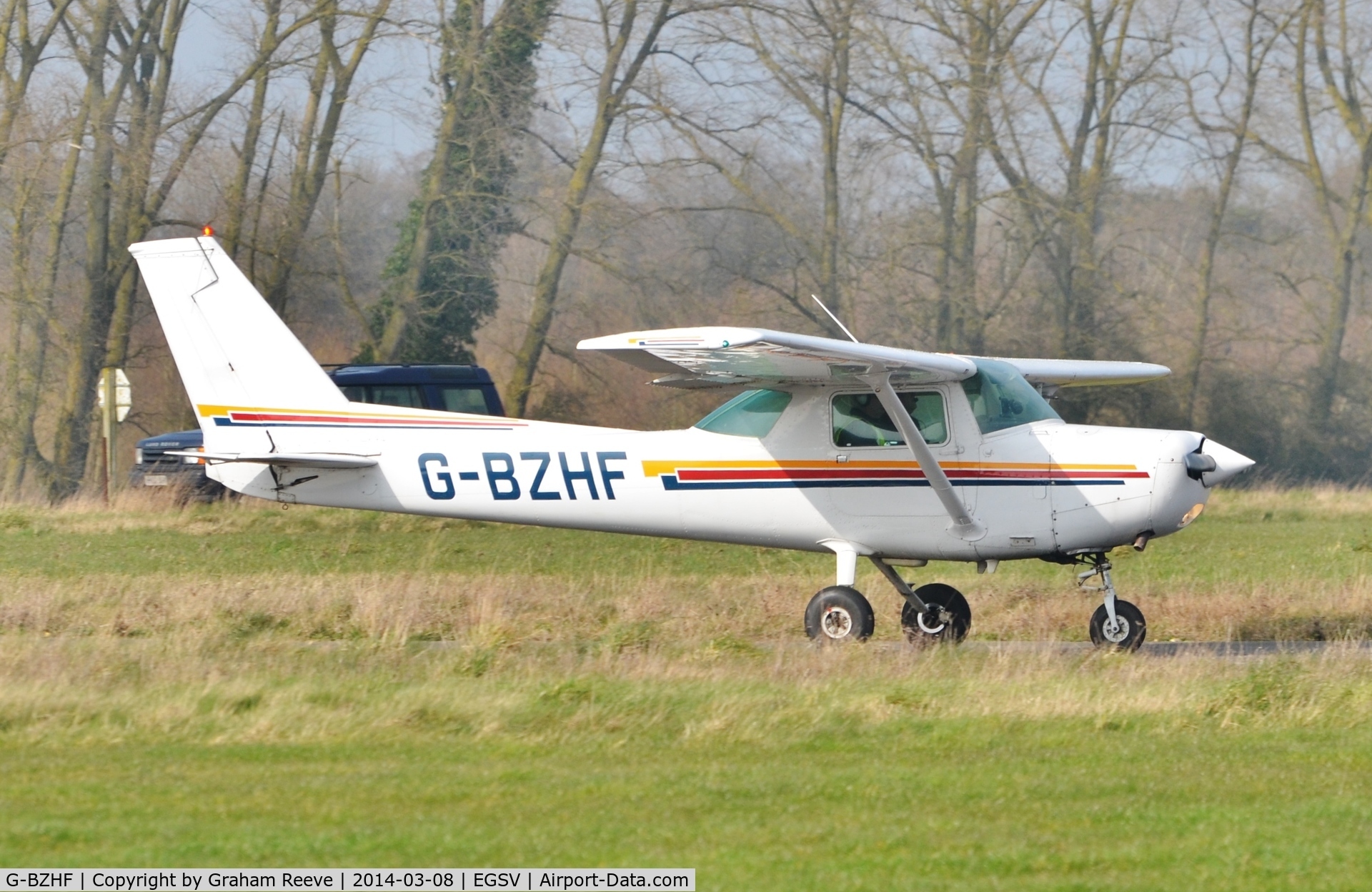 G-BZHF, 1979 Cessna 152 C/N 152-83986, Just landed.