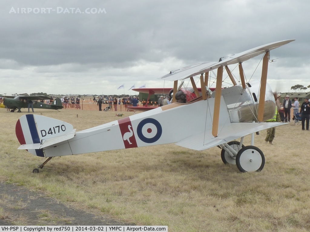 VH-PSP, 1978 Sopwith Pup Replica C/N TSP-1, Sopwith Pup Replica at the RAAF100th Anniversary Airshow, Pt Cook, March 2, 2014