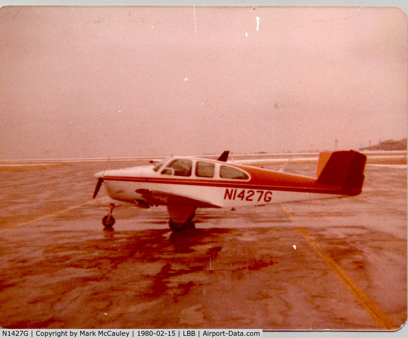 N1427G, 1962 Beech P35 Bonanza C/N D-6903, P35 Bonanza N1427G at Lubbock TX (1980) after my first flight in it from FTW as PIC.