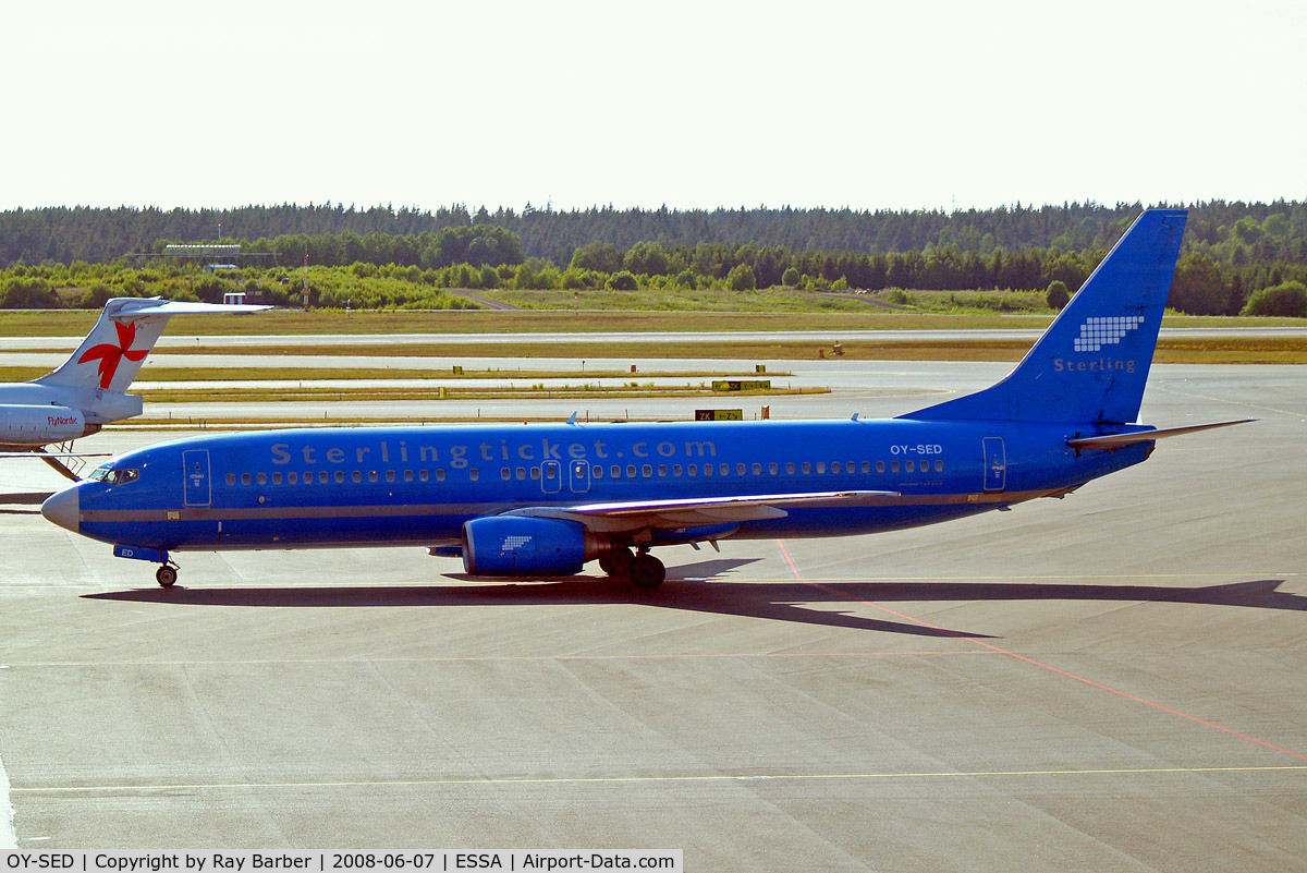 OY-SED, 2001 Boeing 737-8Q8 C/N 28237, Boeing 737-8Q8 [28237] (Sterling Airlines) Stockholm-Arlanda~SE 07/06/2008