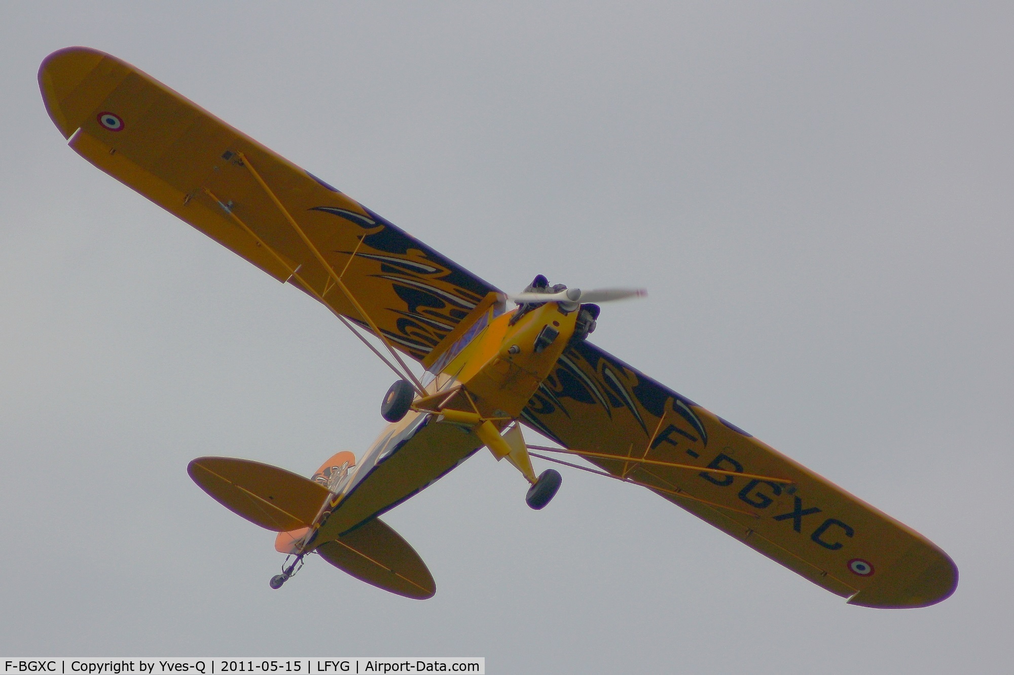 F-BGXC, 1943 Piper L-4H Grasshopper (J3C-65D) C/N 11446, Piper J3C-65, Cambrai-Niergnies Airfield (LFYG) open day Tiger Meet 2011