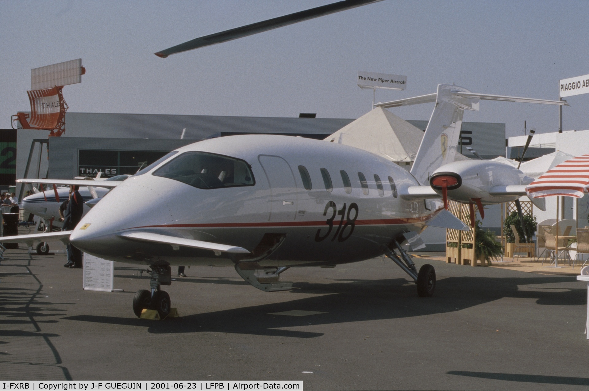 I-FXRB, 2000 Piaggio P-180 Avanti C/N 1035, On display at 2001 Paris-Le Bourget airshow.