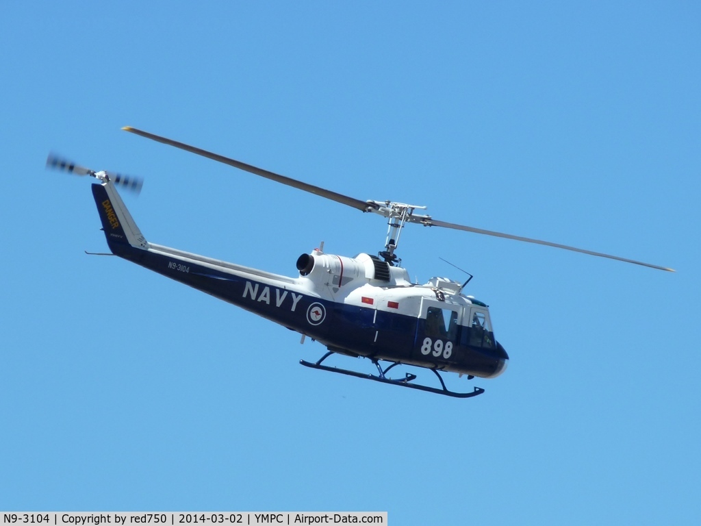 N9-3104, 1965 Bell UH-1C Iroquois C/N 3104, Navy Iriquois N9-3104 at RAAF 100th Anniversary Airshow, Pt Cook.