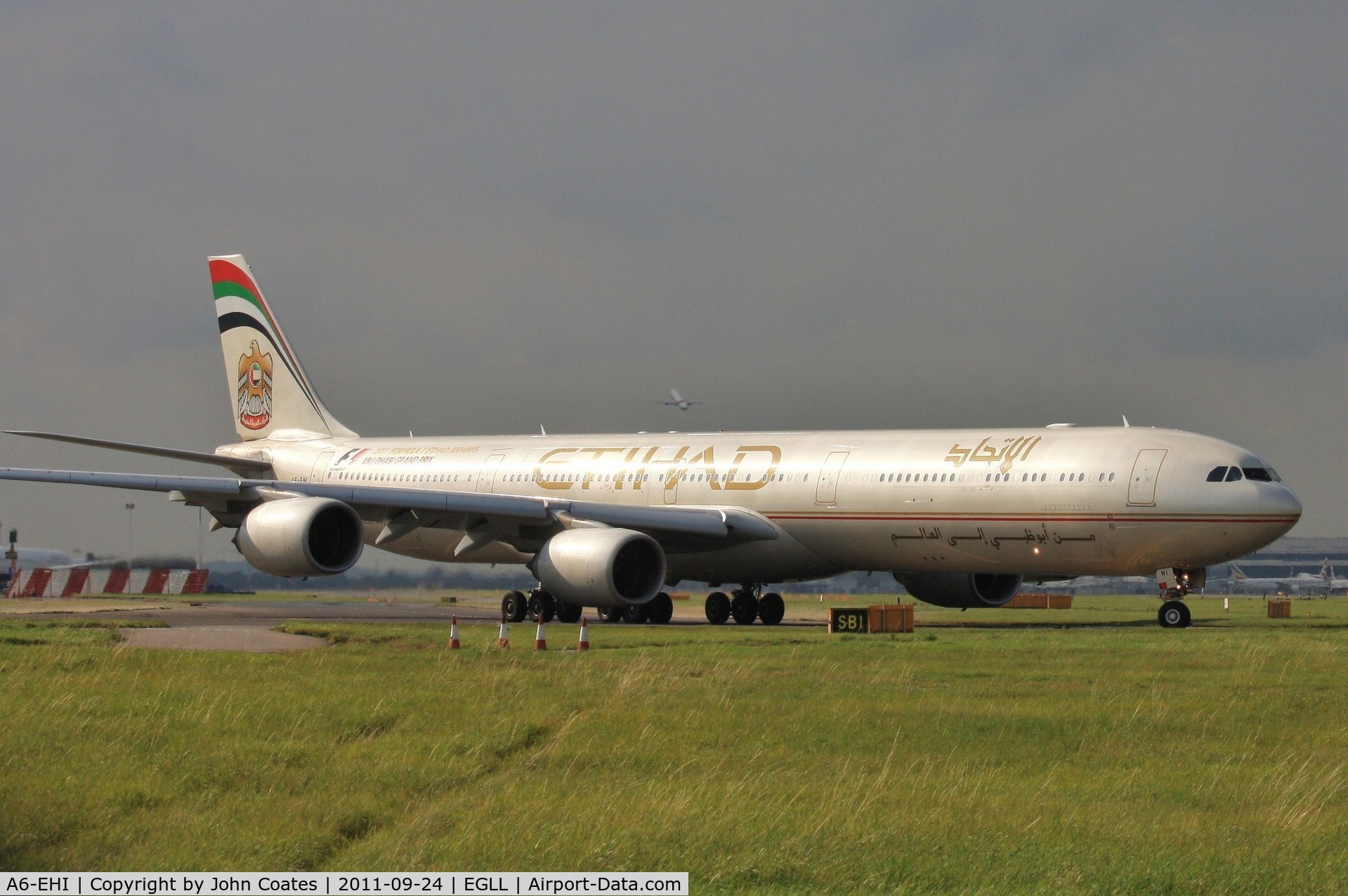 A6-EHI, 2008 Airbus A340-642X C/N 929, Taxiing to 27L
