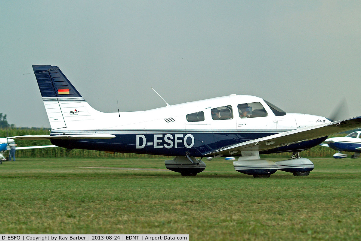 D-ESFO, 2001 Piper PA-28-181 Archer III C/N 2843440, Piper PA-28-181 Archer III [2843440] Tannheim~D 24/08/2013