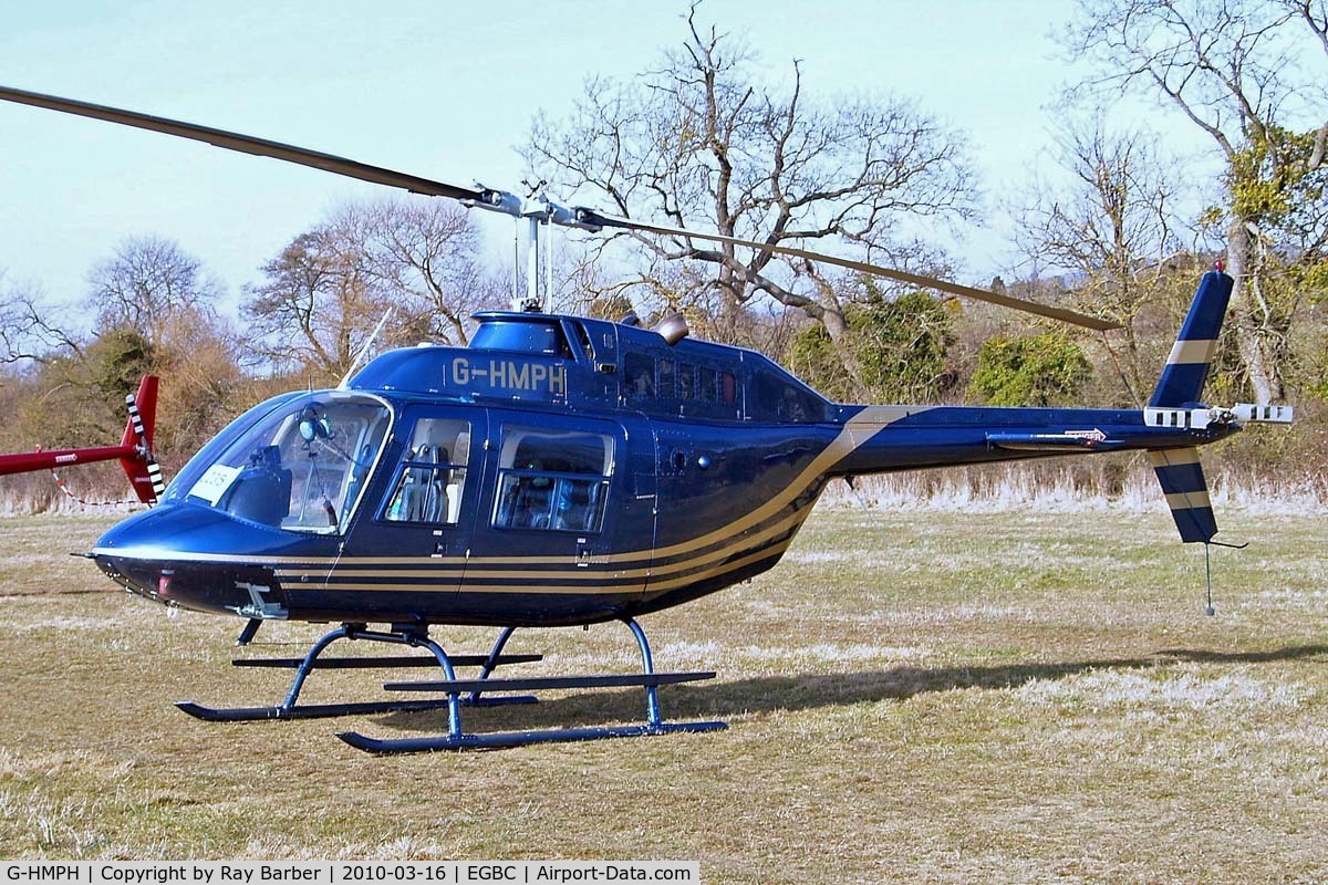 G-HMPH, 1973 Bell 206B JetRanger II C/N 1232, Bell 206B2 Jet Ranger II [1232] Cheltenham Racecourse~G 16/03/2010