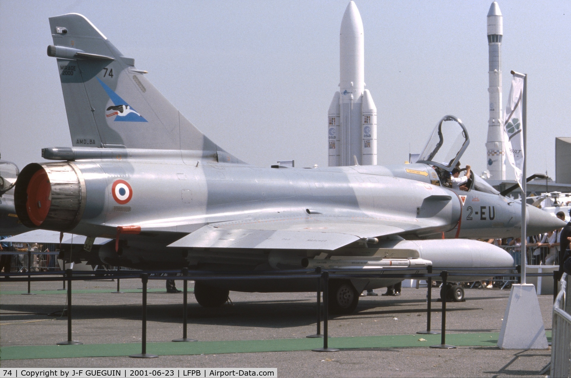 74, Dassault Mirage 2000-5F C/N 313, On display at 2001 Paris-Le Bourget airshow.