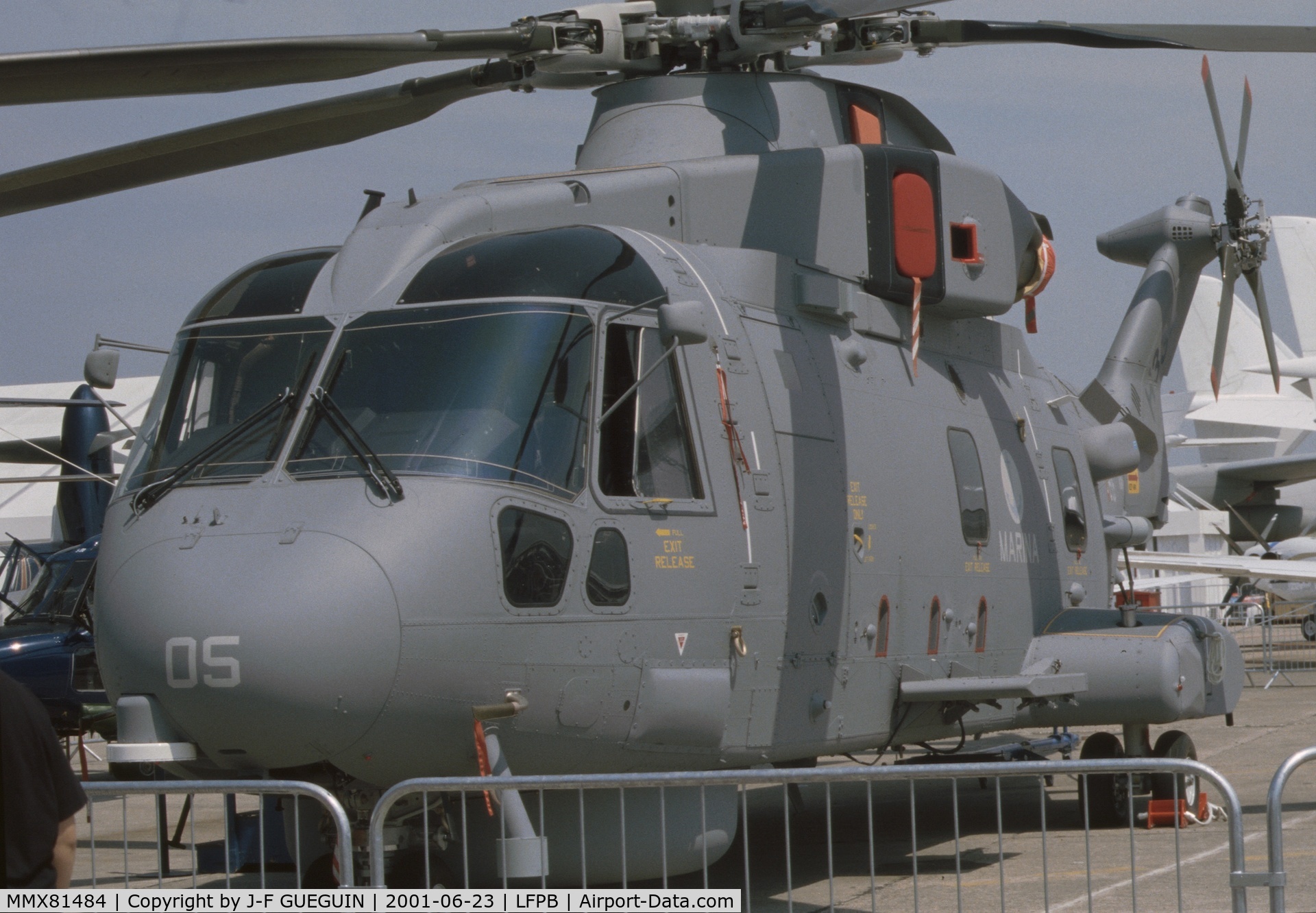 MMX81484, EHI SH-101A (EH-101MP Mk110) C/N 110005, On display at 2001 Paris-Le Bourget airshow.