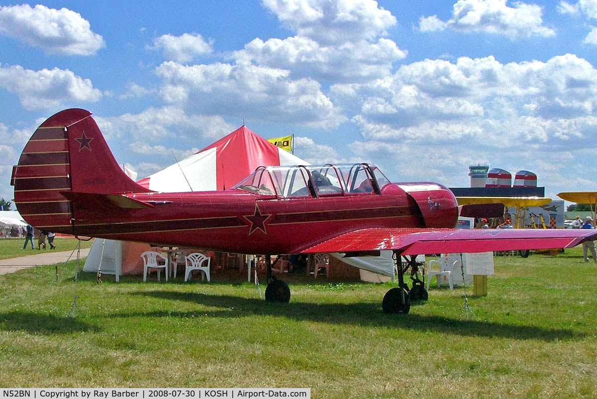 N52BN, 1993 Yakovlev Yak-52 C/N 9311705, Yakovlev Yak-52 [9311705] Oshkosh-Wittman Regional Airport~N 30/07/2008