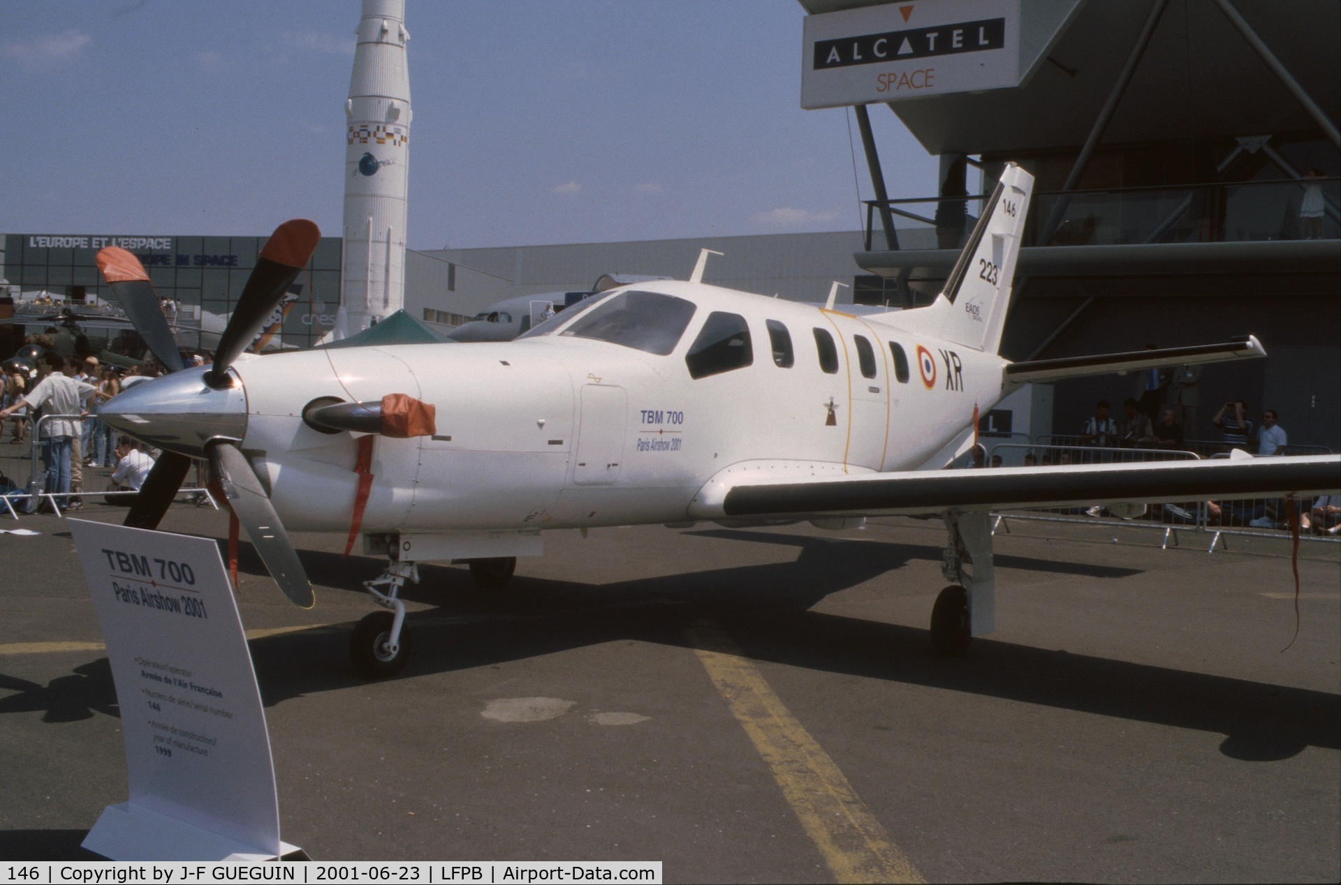 146, 1999 Socata TBM-700A C/N 146, On display at 2001 Paris-Le Bourget airshow.