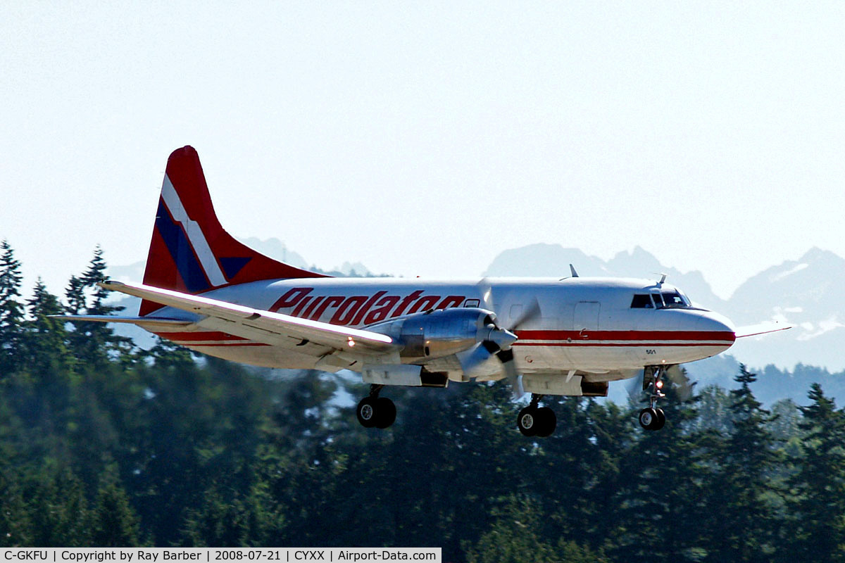 C-GKFU, 1953 Convair 340 C/N 82, Convair 580 [82] (Kelowna Flightcraft/Purolator) Abbotsford~C 21/07/2008