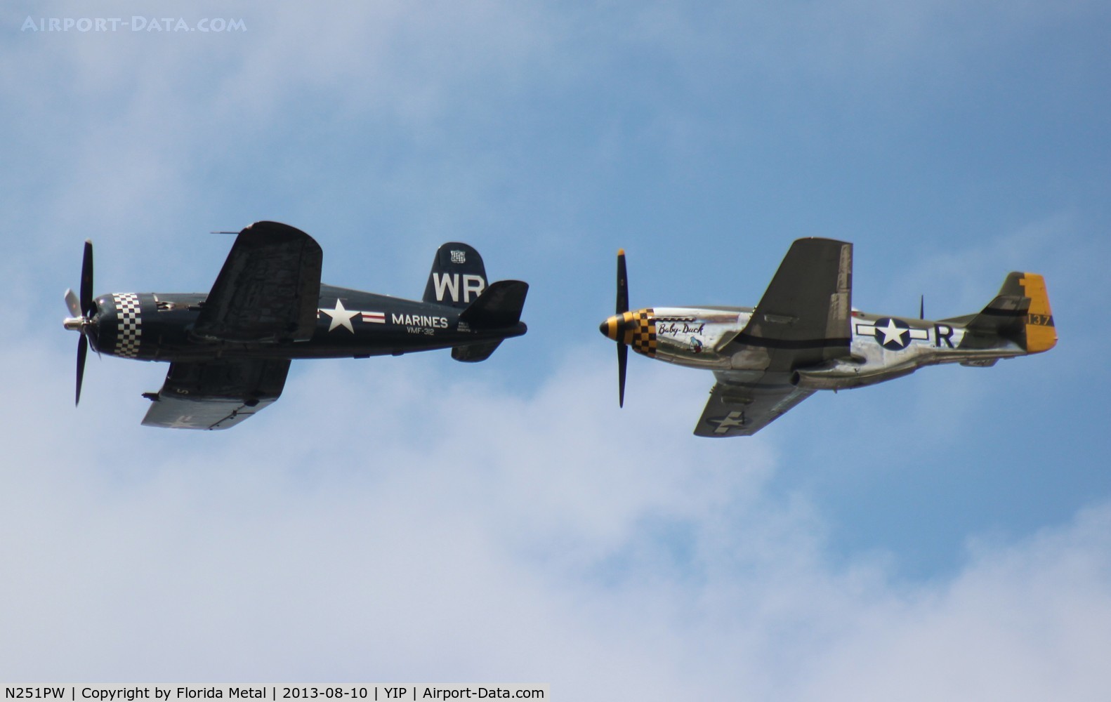N251PW, 1944 North American P-51D Mustang C/N 122-31945, Baby Duck with a Corsair