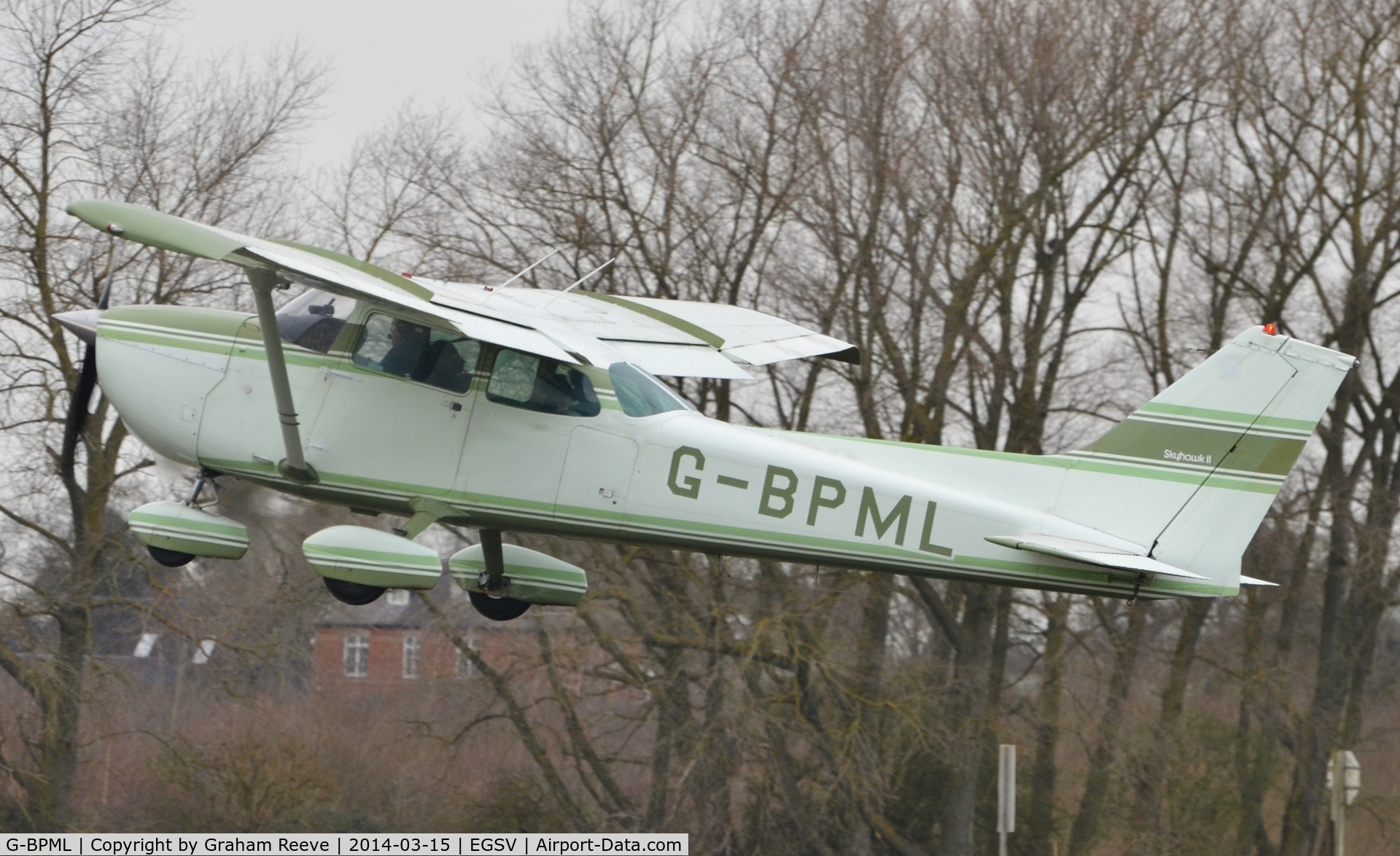 G-BPML, 1976 Cessna 172M C/N 172-67102, Just taken off.