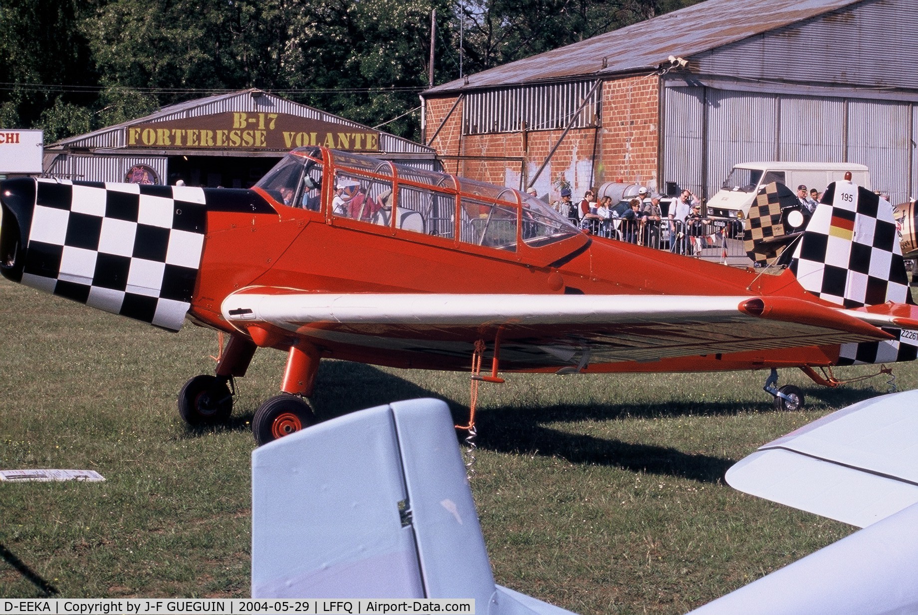D-EEKA, 1958 Zlin Z-226T Trener 6 C/N 195, On display at La Ferté-Alais, 2004 airshow.