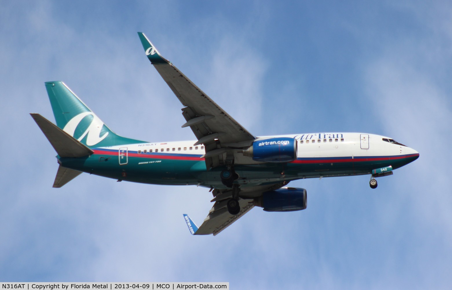 N316AT, 2007 Boeing 737-7BD C/N 33928, Air Tran 737-700