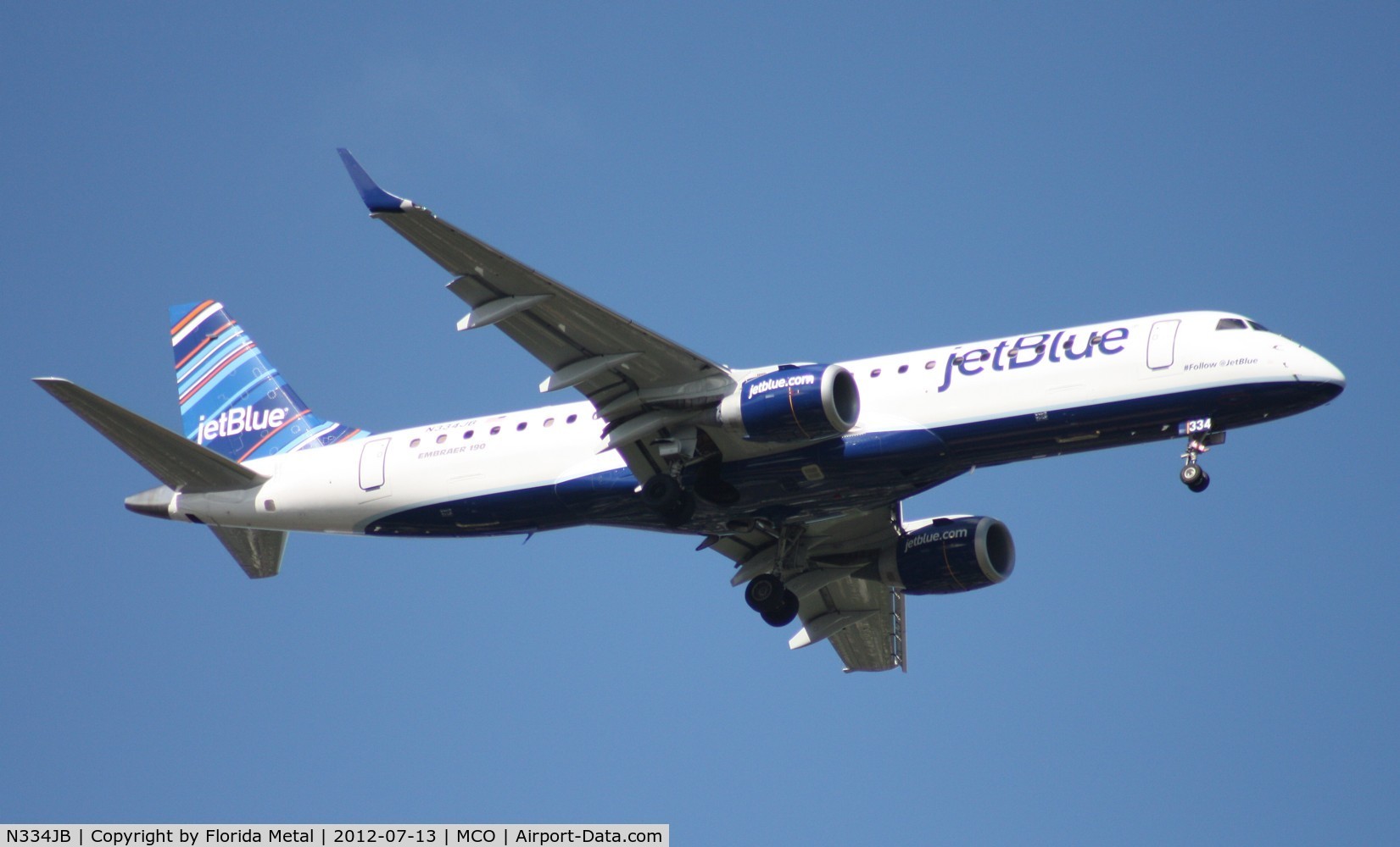 N334JB, Embraer ERJ-190-100 IGW 190AR C/N 19000446, Jet Blue E190