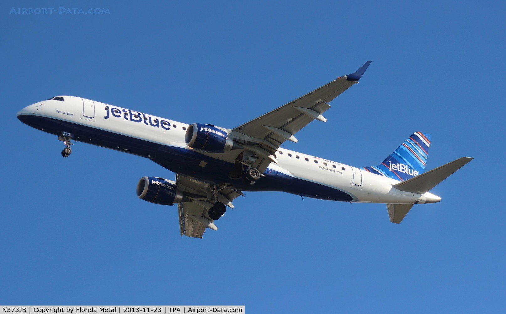 N373JB, 2013 Embraer ERJ-190-100 IGW C/N 19000624, Jet Blue E190