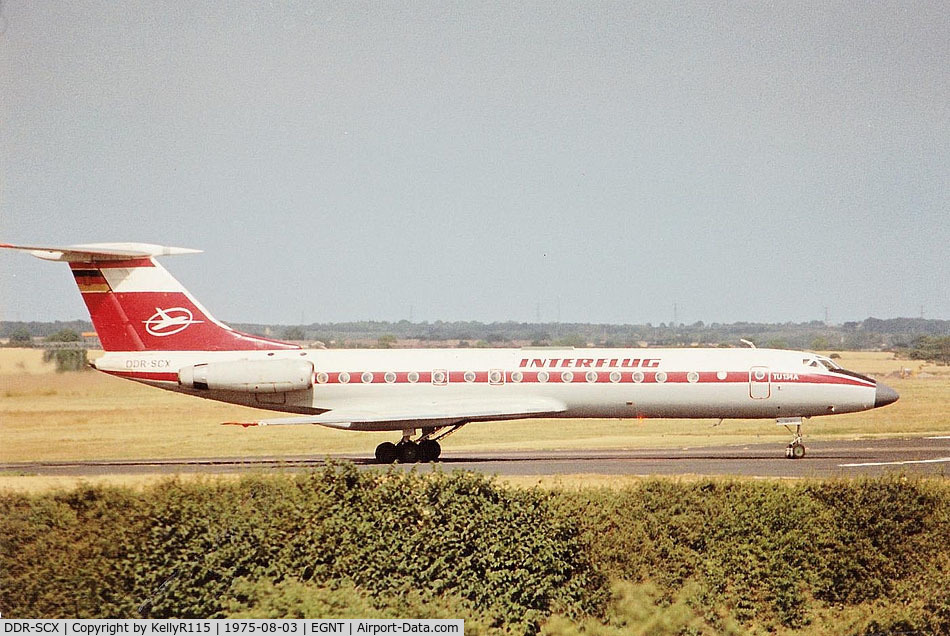DDR-SCX, Tupolev Tu-134A C/N 48320, Newcastle Woolsington - Interflug