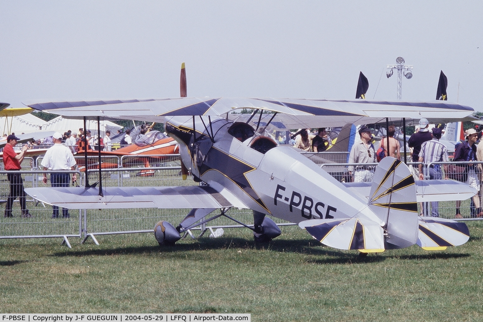 F-PBSE, 1993 CASA 1-131E Jungmann C/N 2224, On display at La Ferté-Alais, 2004 airshow.