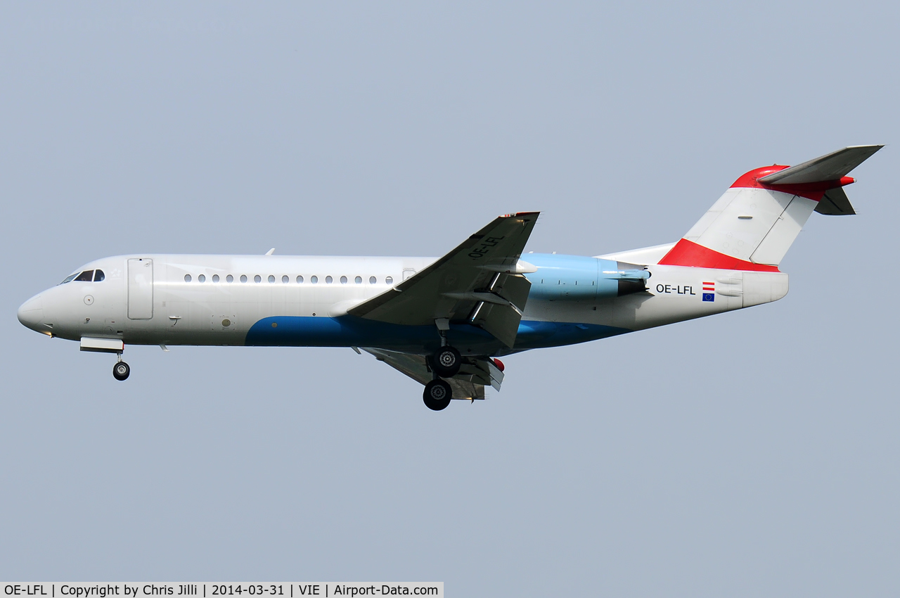 OE-LFL, 1995 Fokker 70 (F-28-0070) C/N 11573, ex Austrian Airlines