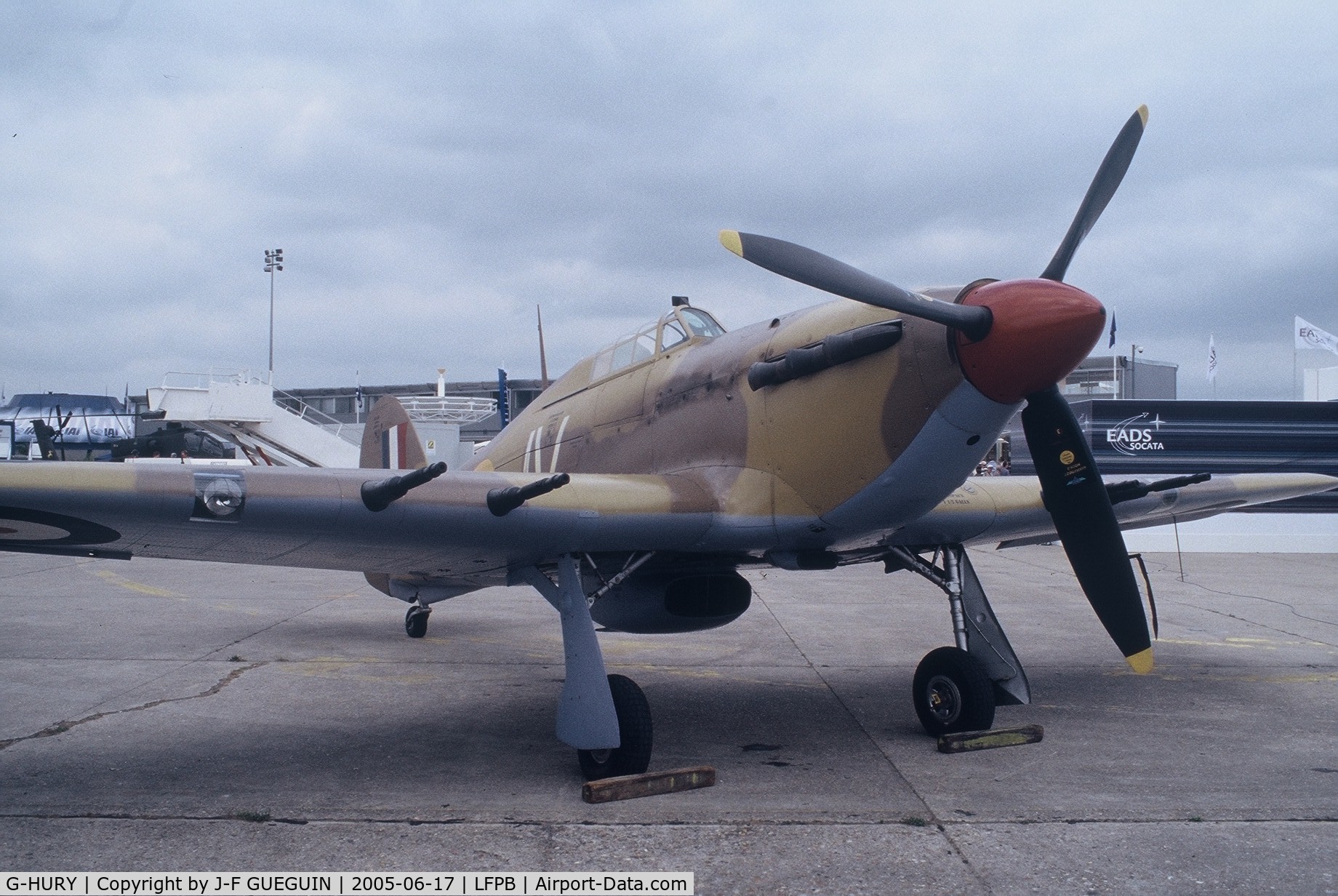 G-HURY, 1943 Hawker Hurricane IV C/N KZ321, On display at Paris-Le Bourget 2005 airshow.
