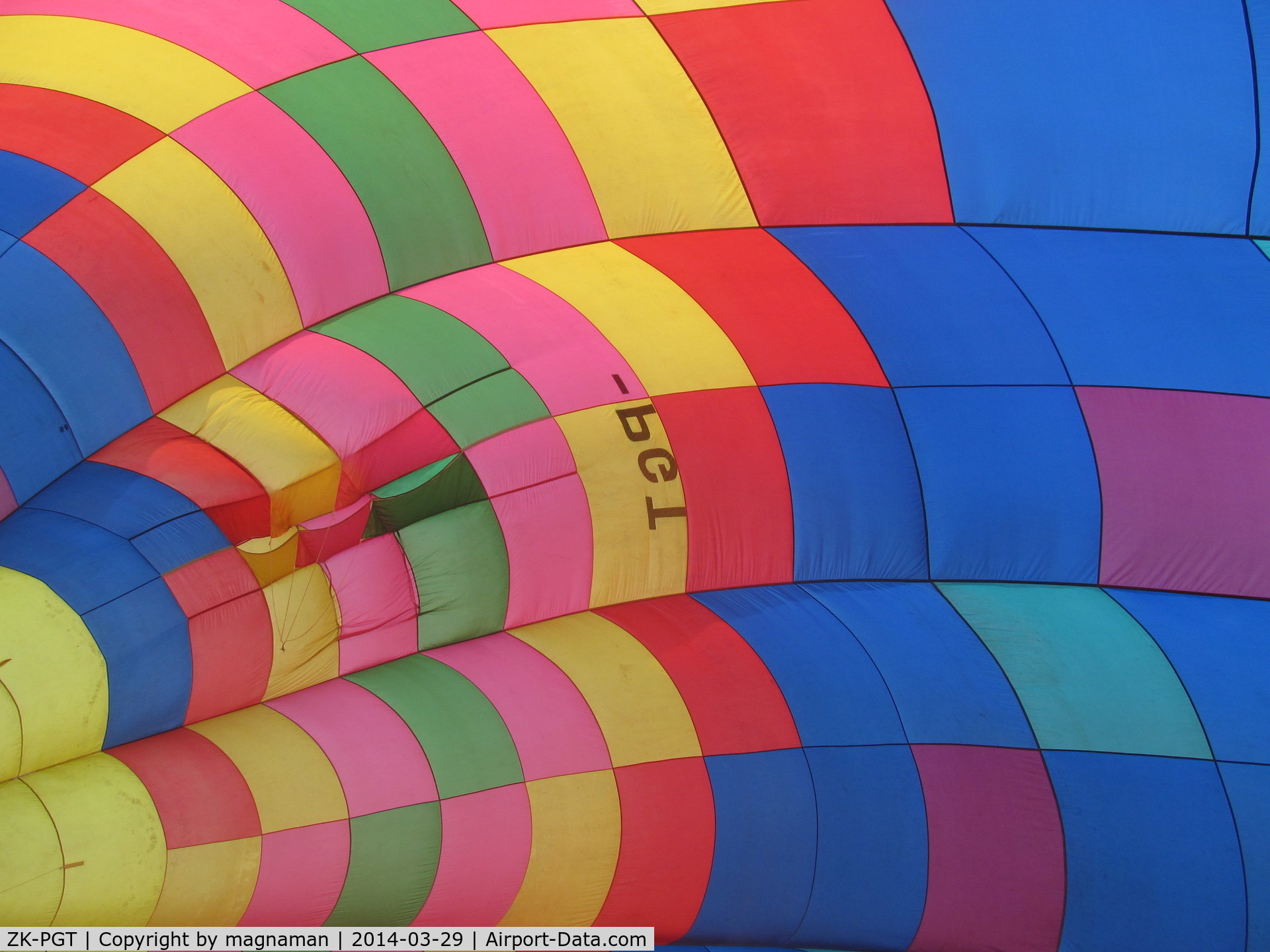 ZK-PGT, Thunder & Colt Ltd AX7-77 C/N 1002, Unusual view from INSIDE the balloon at University of Waikato
