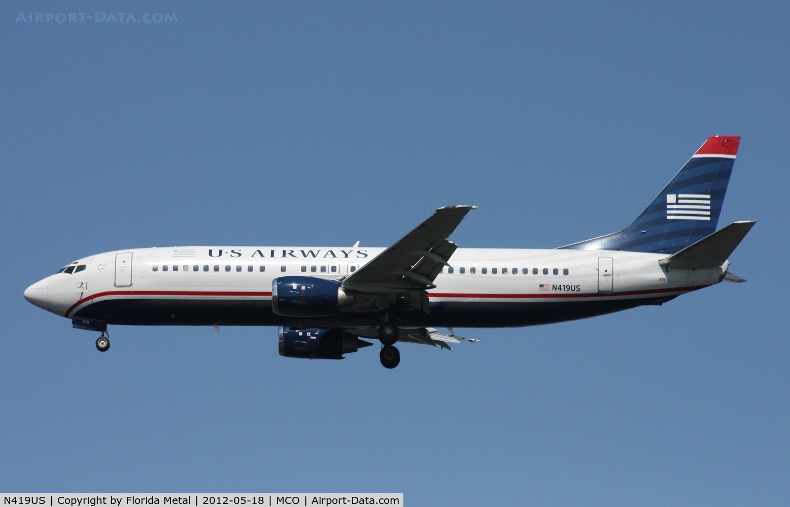 N419US, 1989 Boeing 737-401 C/N 23986, US Airways 737-400