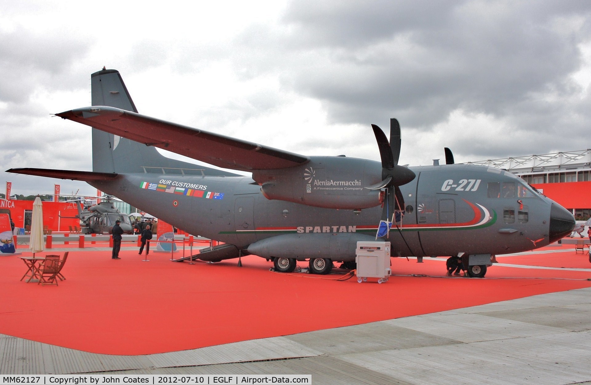 MM62127, 1980 Alenia C-27J Spartan C/N 4033, Finmeccanica stand Farnborough 2012