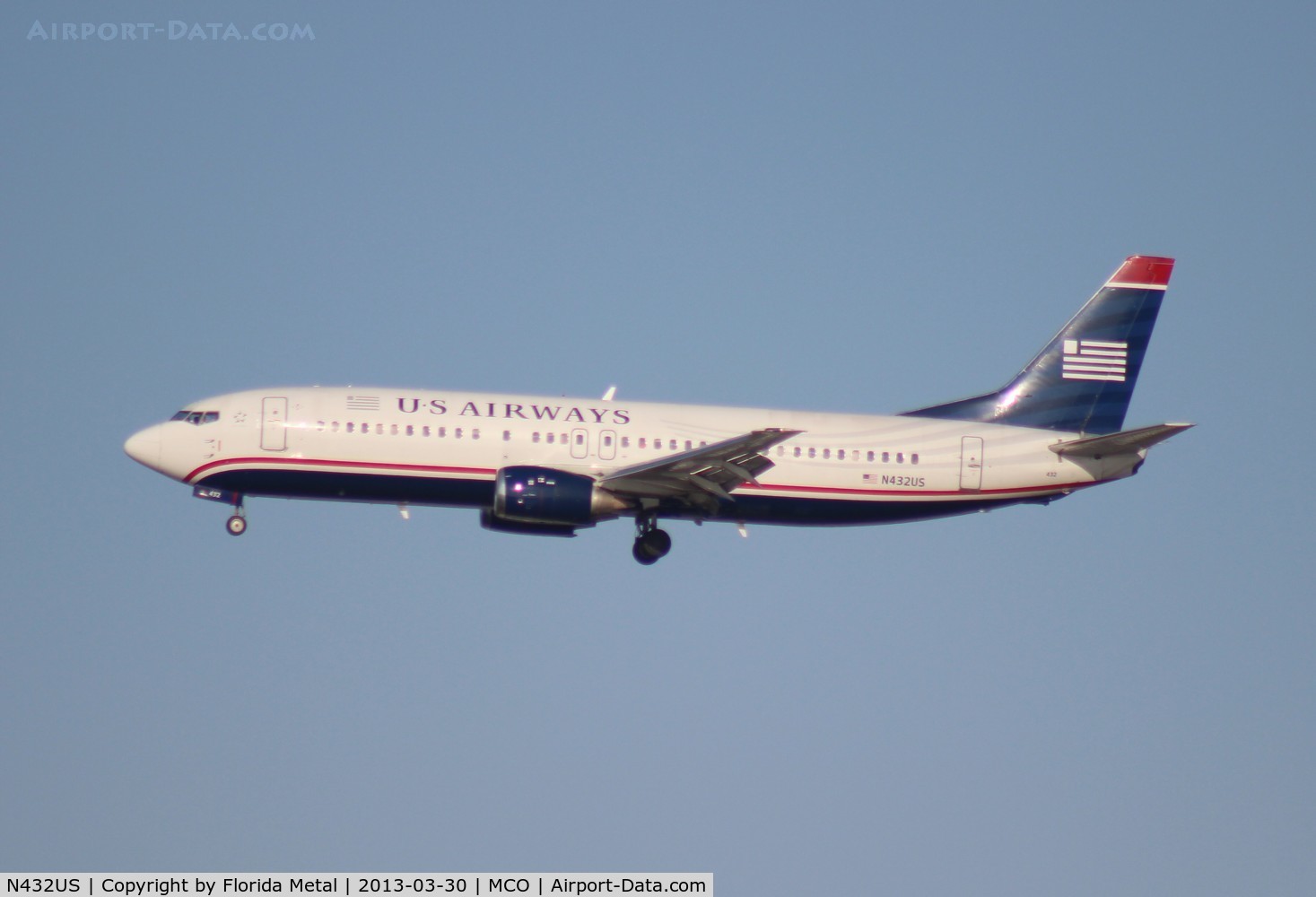 N432US, 1990 Boeing 737-4B7 C/N 24554, USAirways 737-400